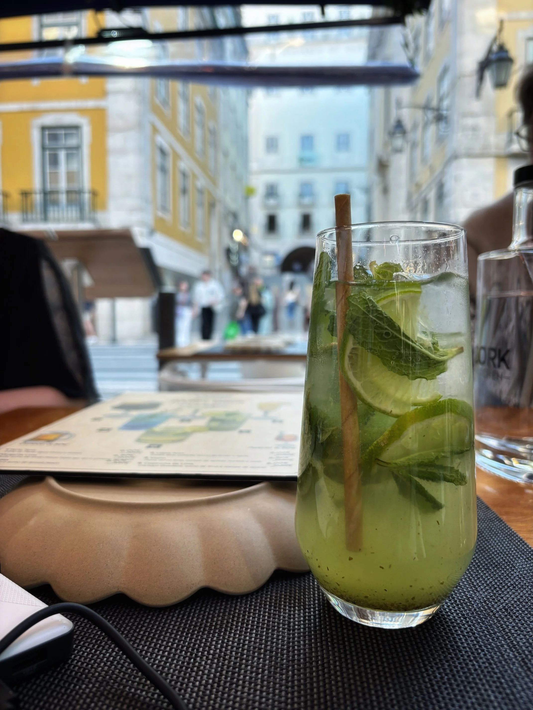 Drinks in old town Lisbon Portugal