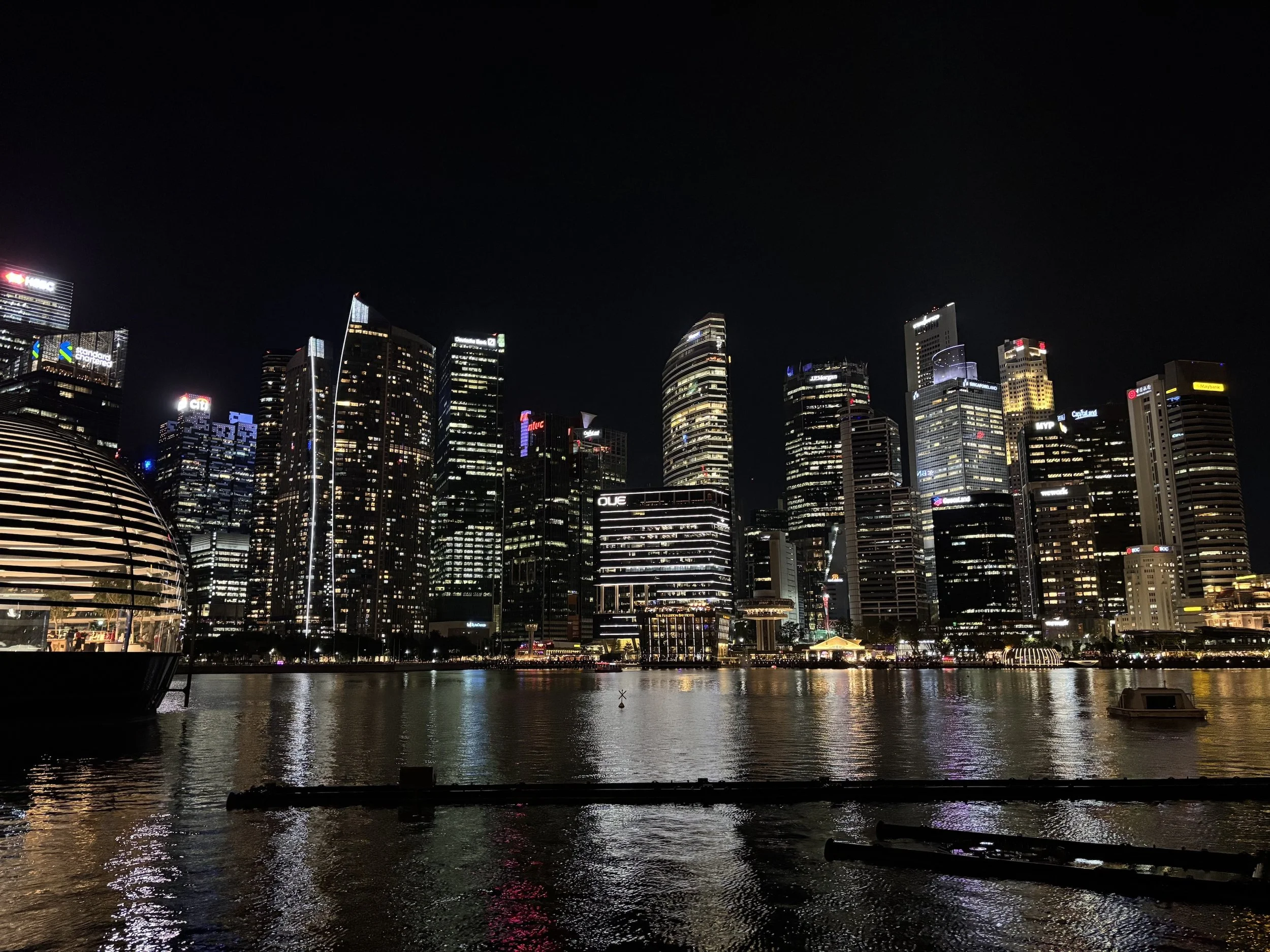 Singapore skyline at night