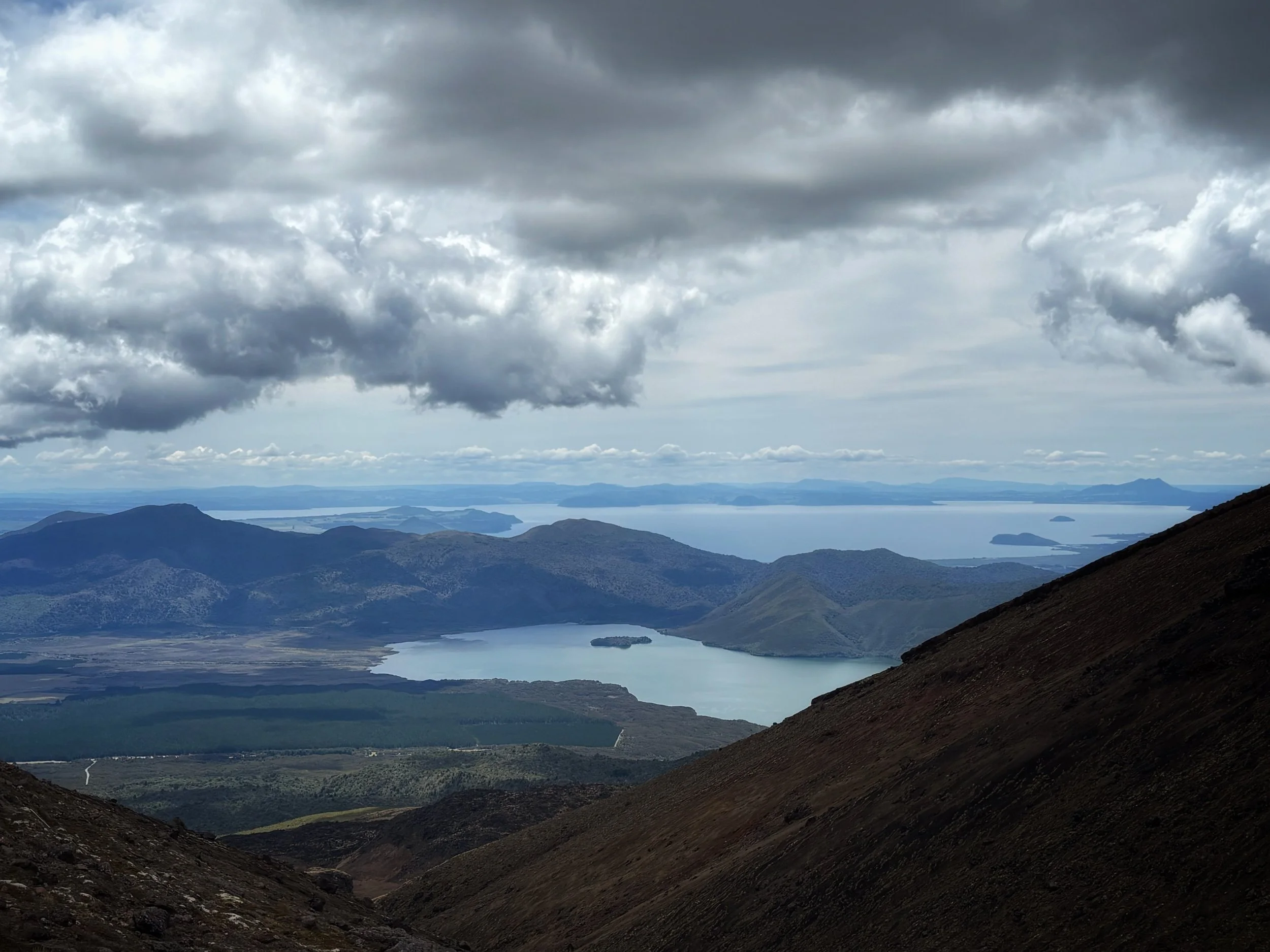 Lake Taupo from Tongariro Alpine Crossing