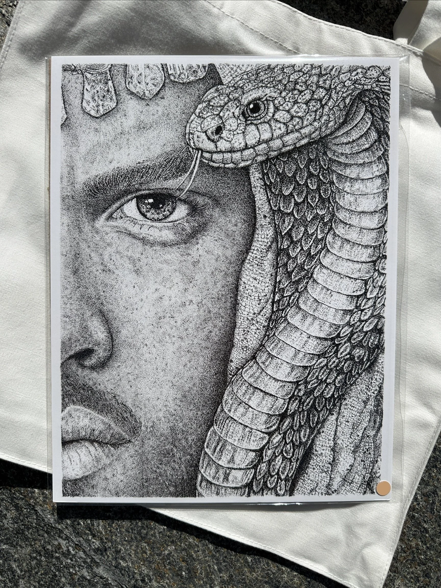 He Who Endures | 8.5 x 11 Fine Art Print | Masculine Stipple Artwork | Symbolic Wall Art