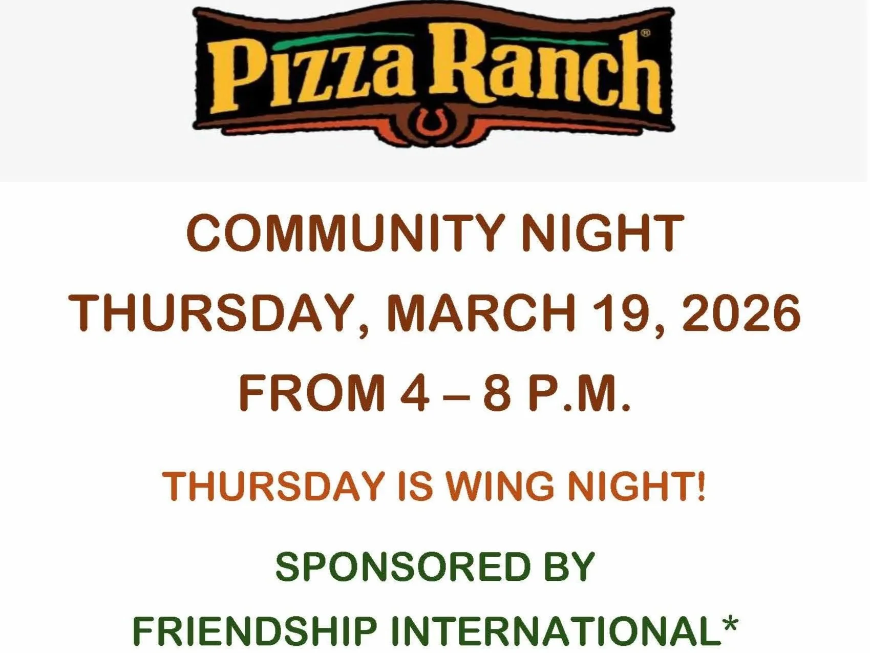 Friendship International Fundraiser