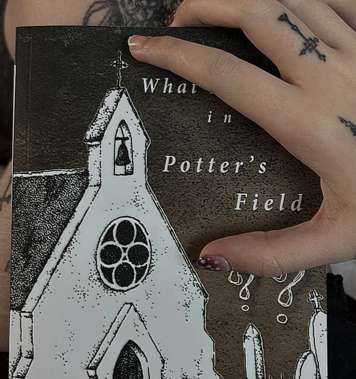 The Potter&rsquo;s Field is permanent on my flesh.

First batch sold out fast, here&rsquo;s another! Link in the usual place. Also now up on Goodreads if you&rsquo;d like to leave a review!

-

Disturbed, tragic, and full of rot-girl rage - Elliot Fl