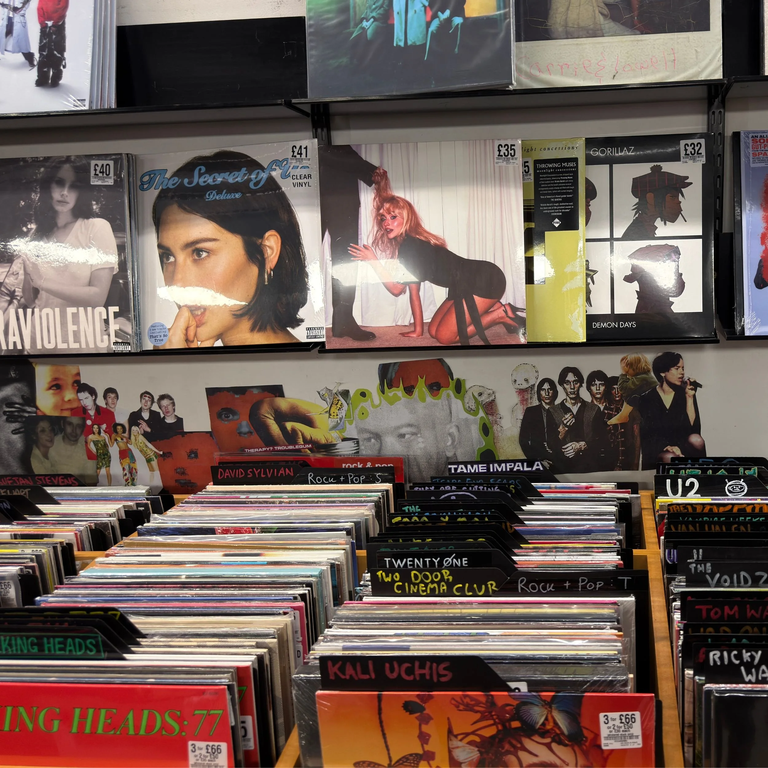 A selection of vinyl records in Fopp Cambridge