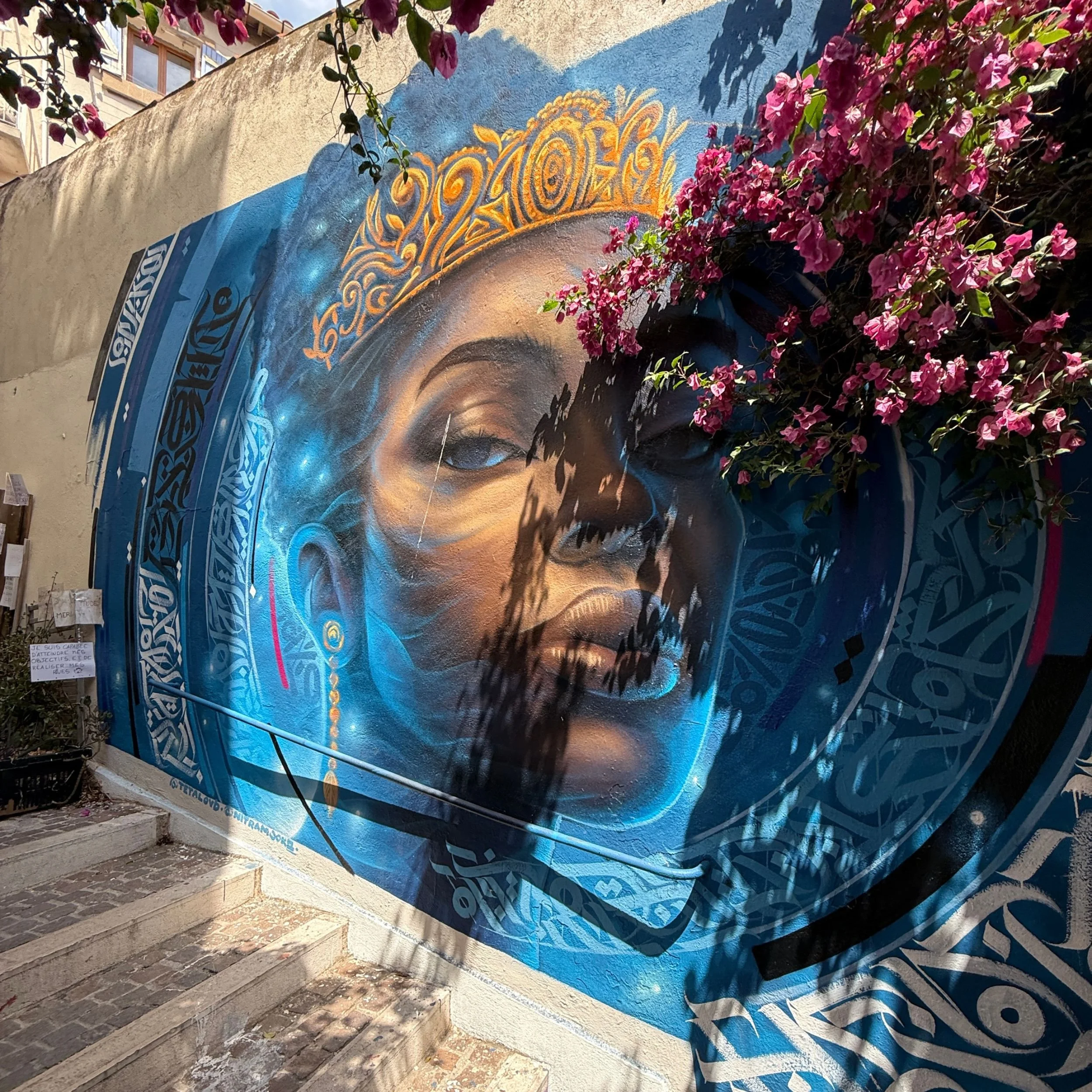 Vivid Blue Street Art in Marseilles