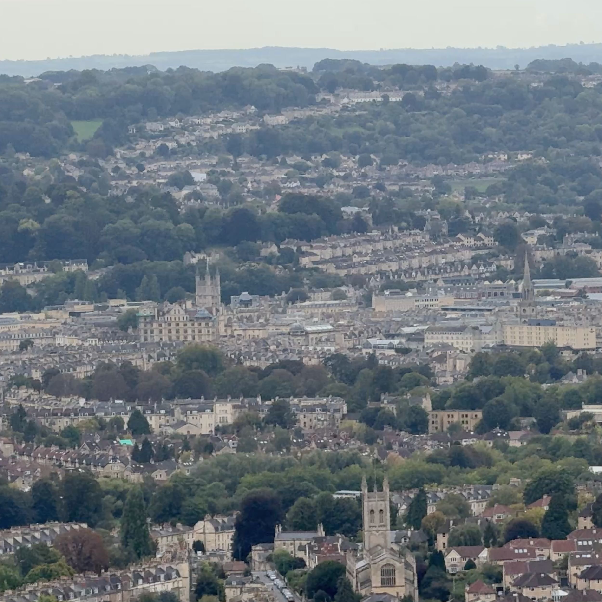 View over Bath from the summit of Solsbury Hill