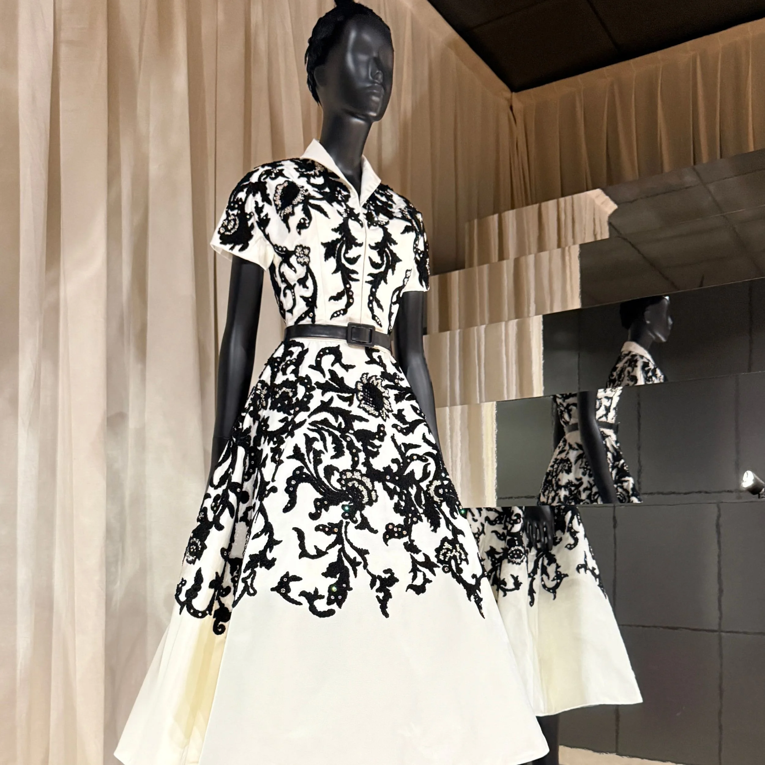 Christian Dior dress from 1949 displayed at the Louvre Couture exhibition