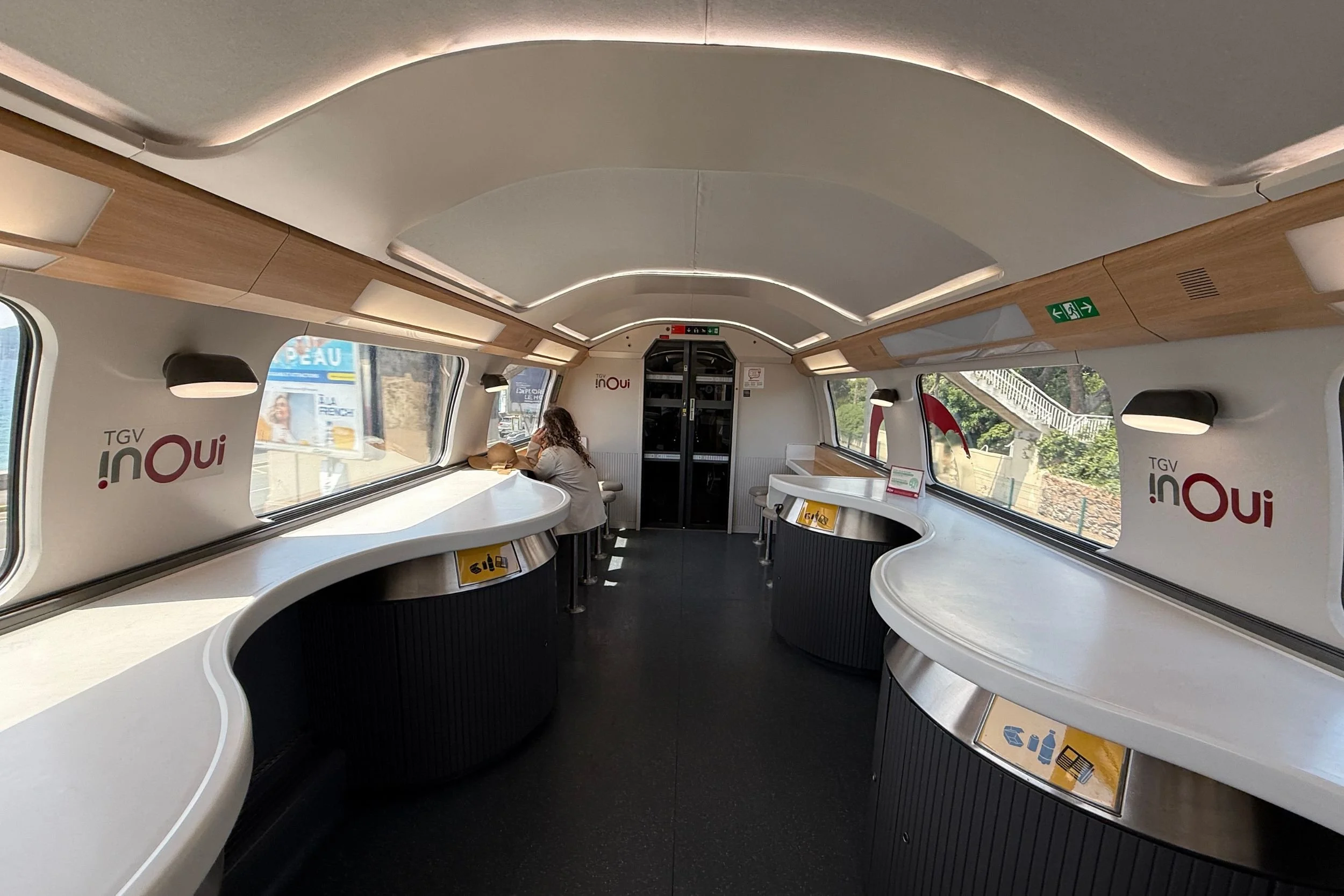 The futuristic cafe bar onboard TGV inOui