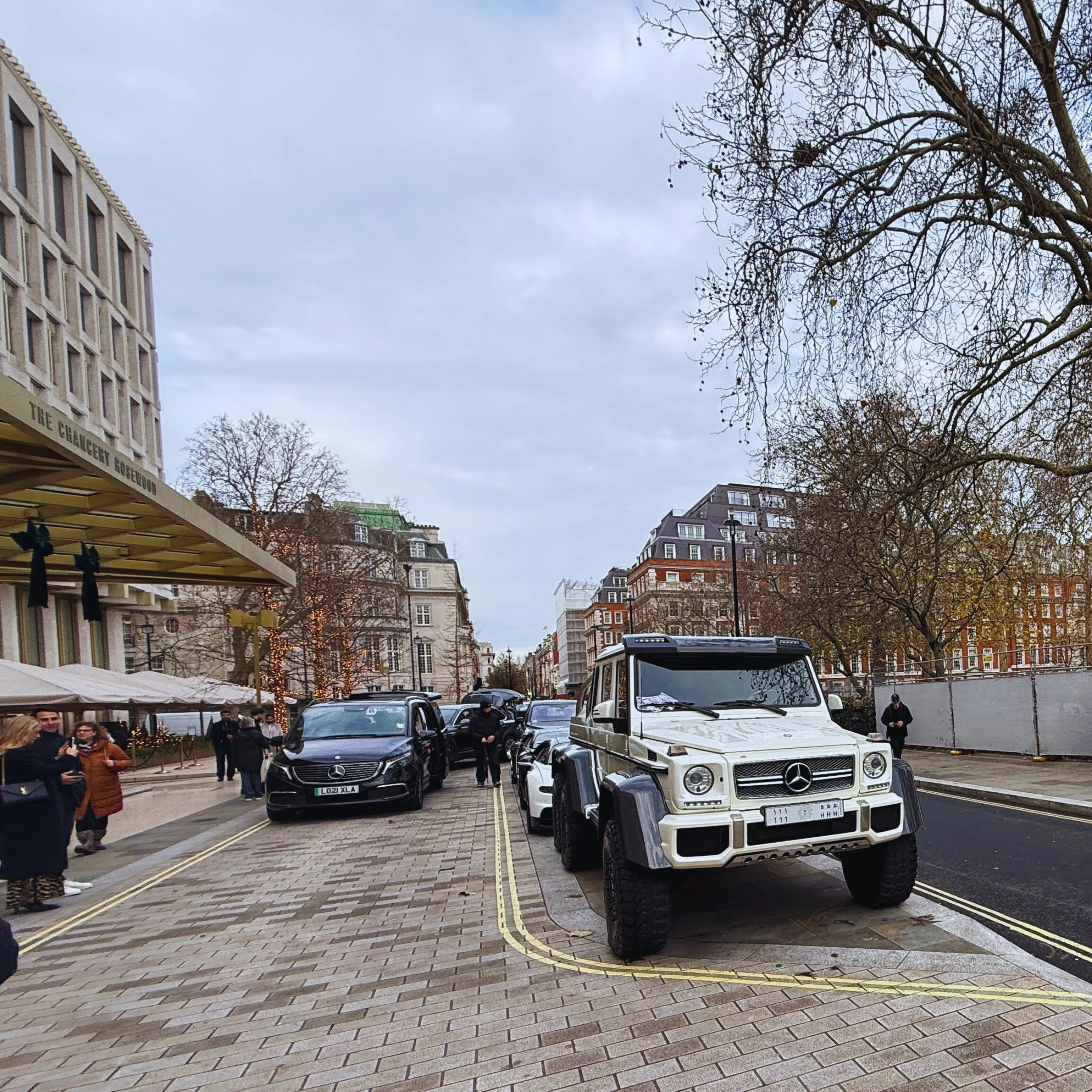 Luxury Cars PArked in front of the Chancery Rosewood Hotel in London