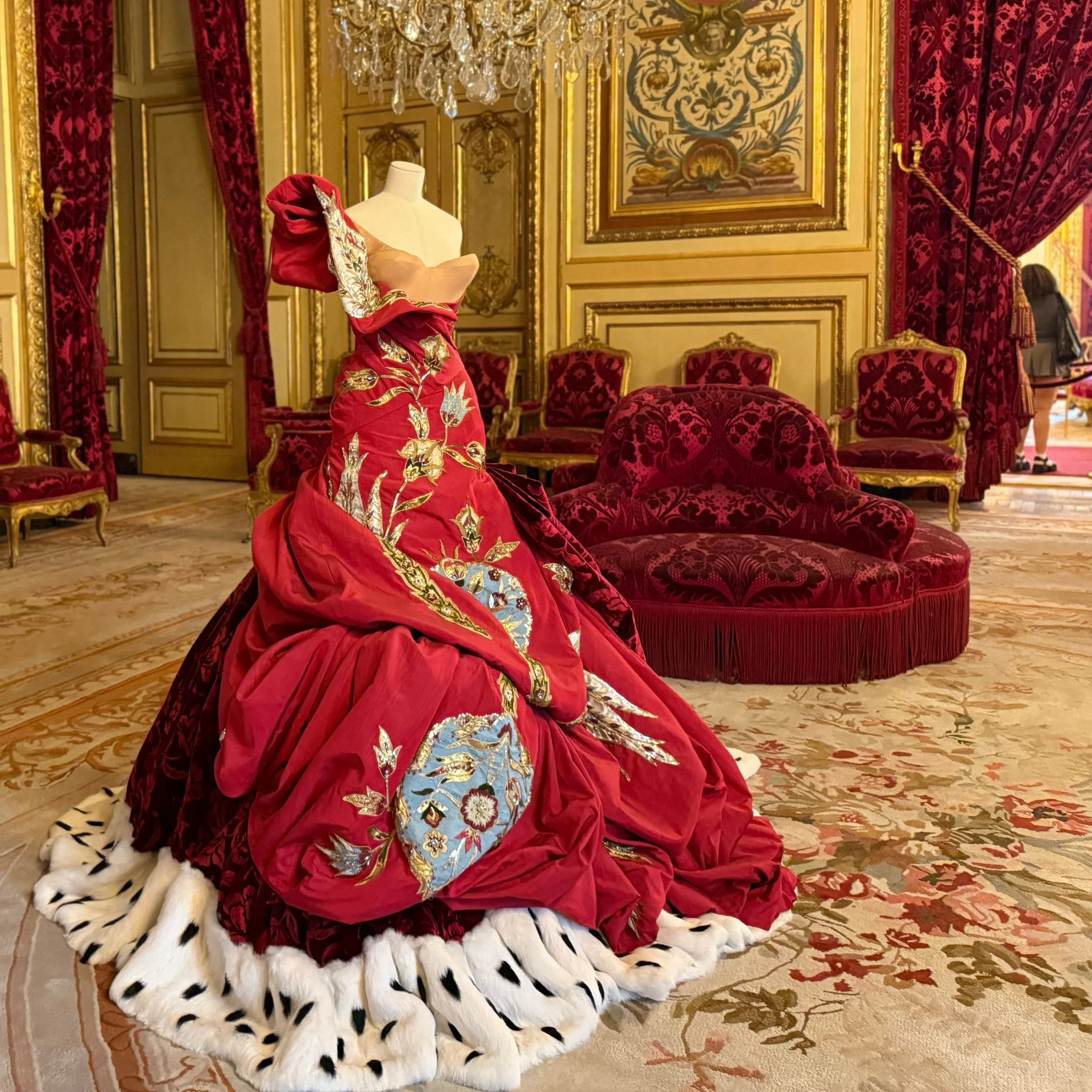 Christian Dior ballgown by John Galliano from 2005 displayed at the Louvre Couture exhibition