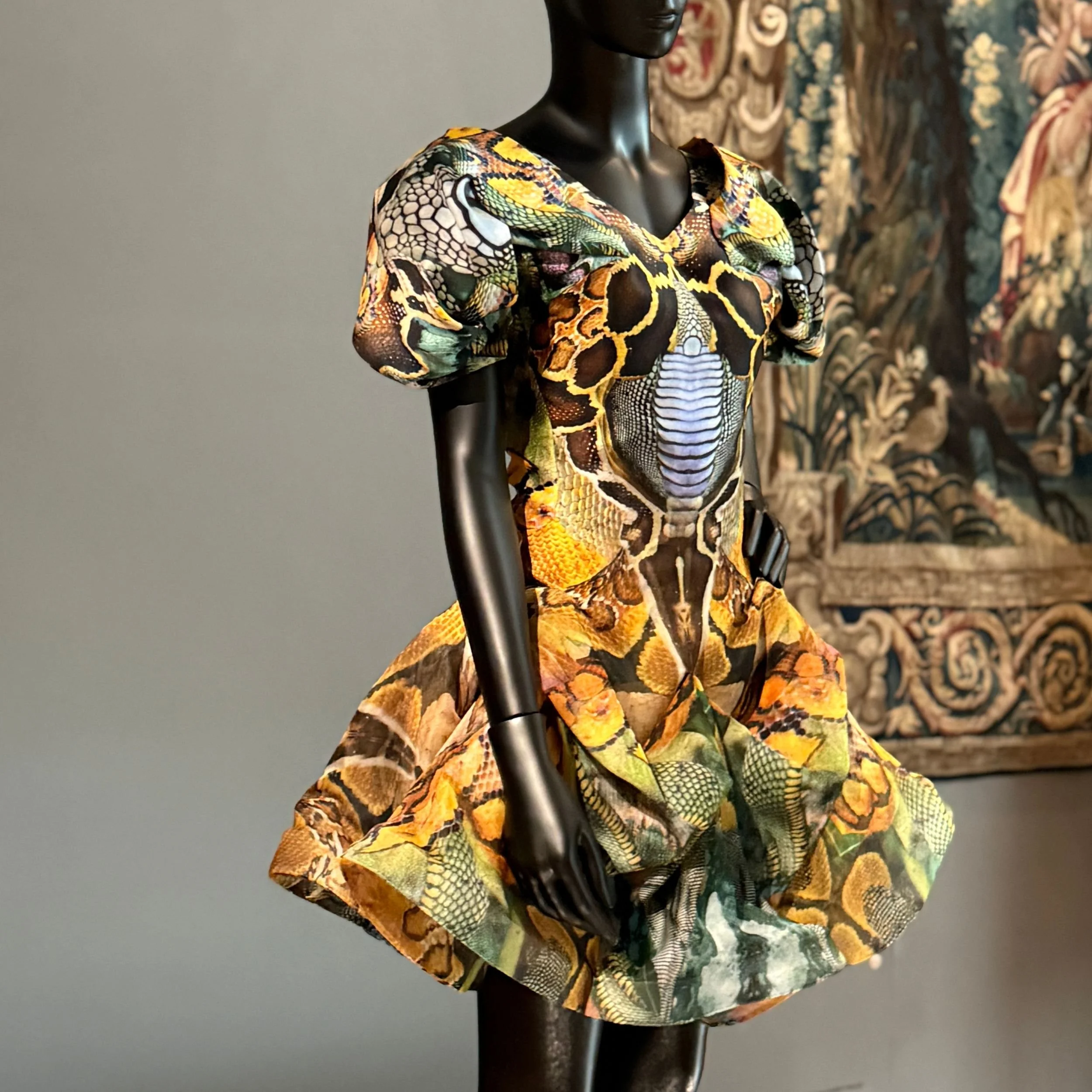 Alexander McQueen Plato’s Atlantis dress from 2010 displayed at the Louvre Couture exhibition