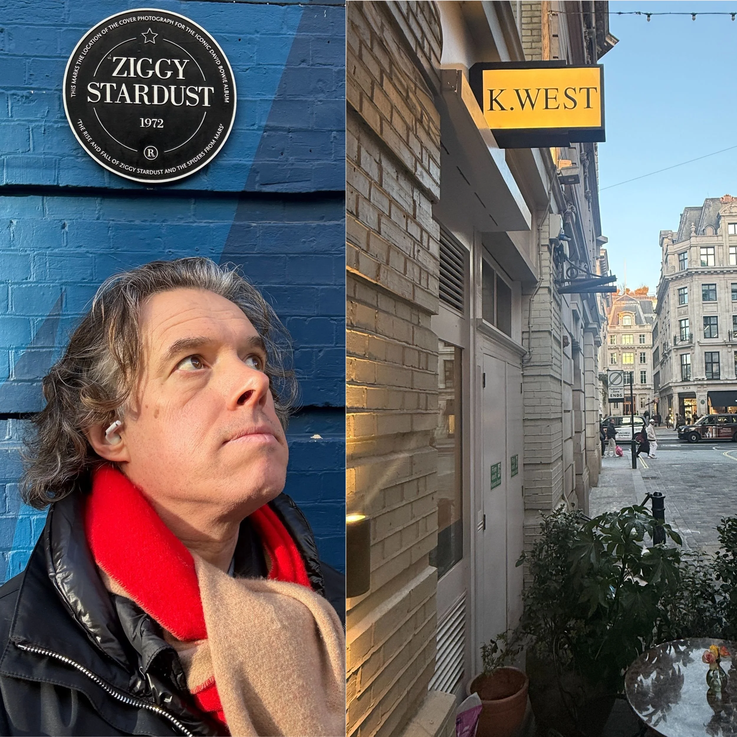 plaque Ziggy Stardust et enseigne K West sur Heddon Street à Londres