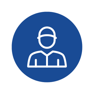 Icon of a person wearing a medical cap and scrubs, symbolizing healthcare or medical professional.