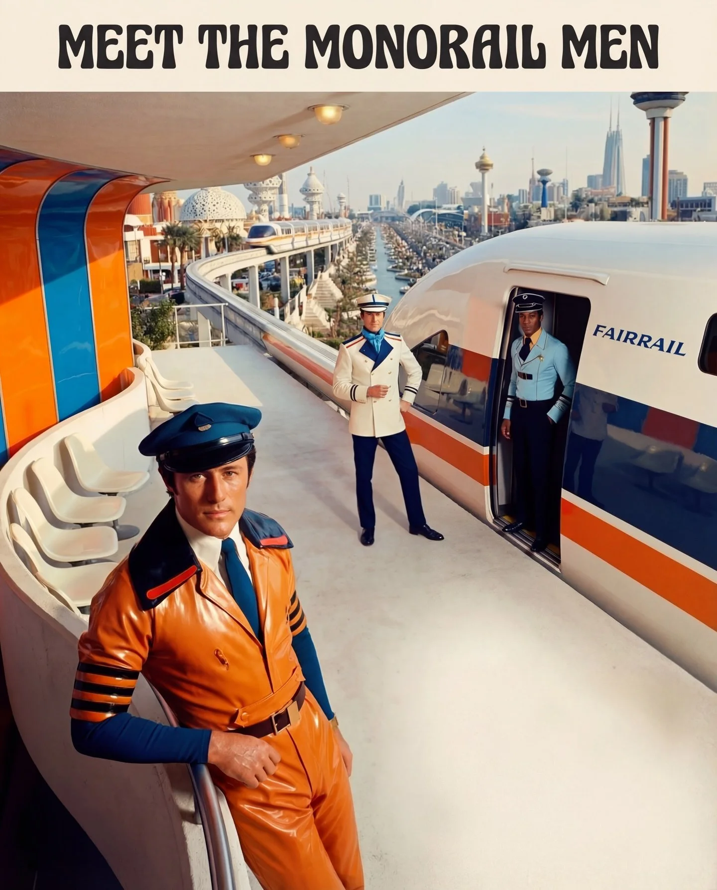 Meet your handsome Monorail Men! My earliest followers may recognize these guys. Going back to the archives of ARTOMATON, some of my earliest posts were these uniformed gentlemen. Now with new tools I can mix my earliest posts into contemporary setti