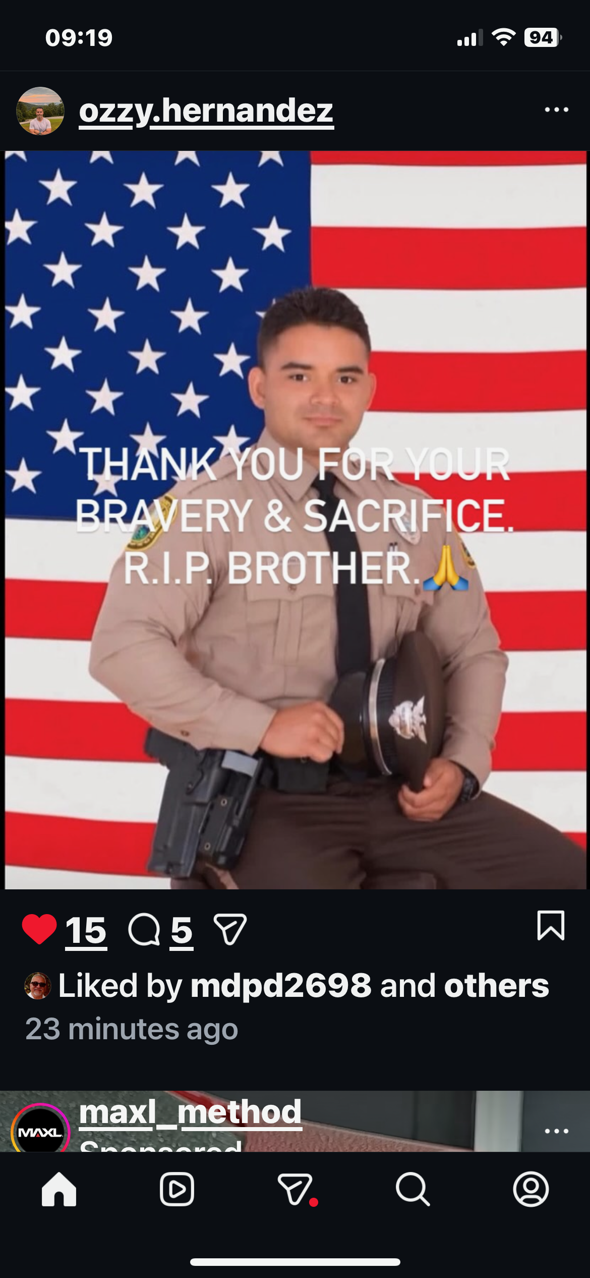 Thanks Deputy Jaramillo Rest in Peace.