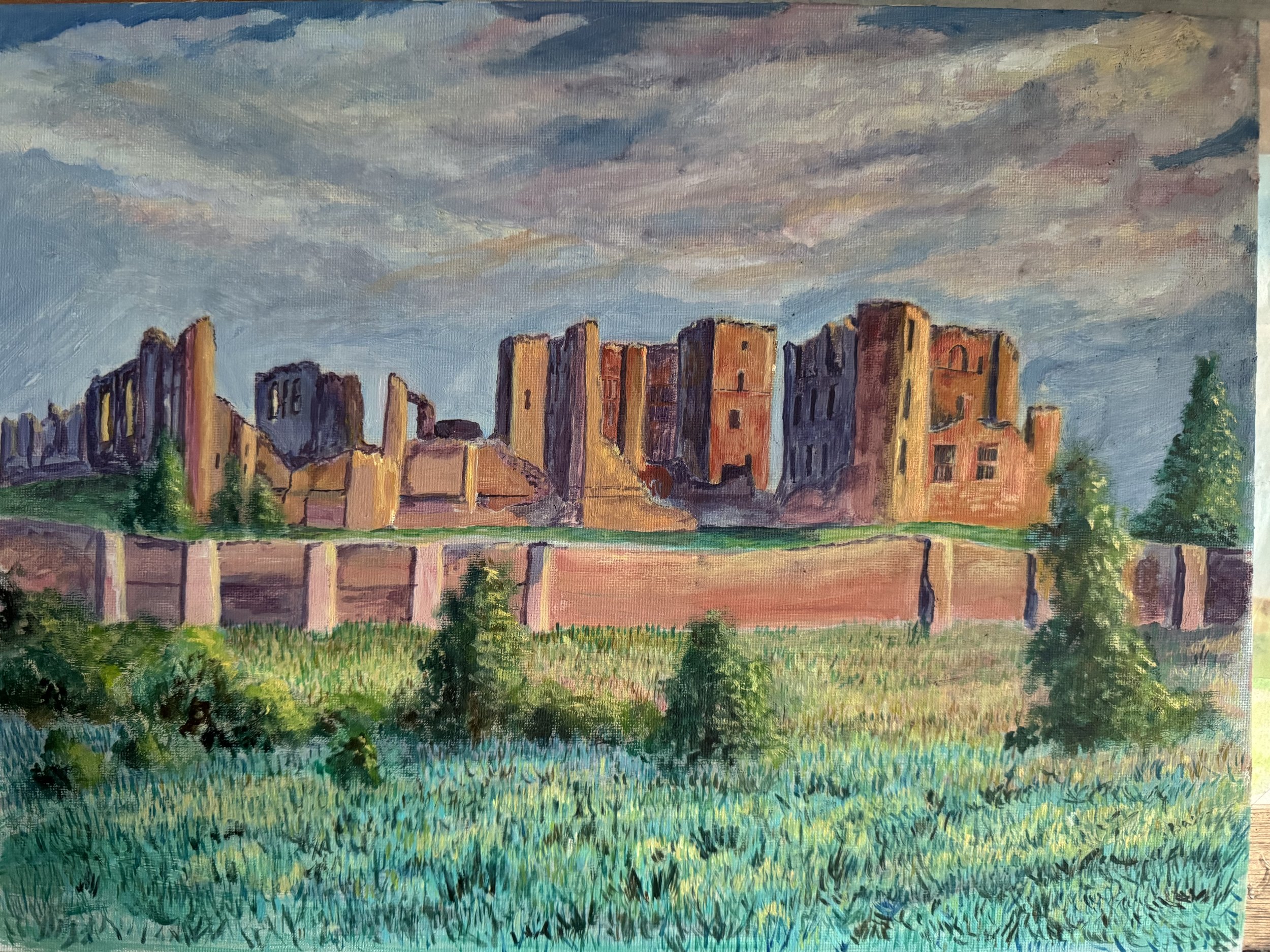 Kenilworth Castle. Oil on Canvas Board. April 2024