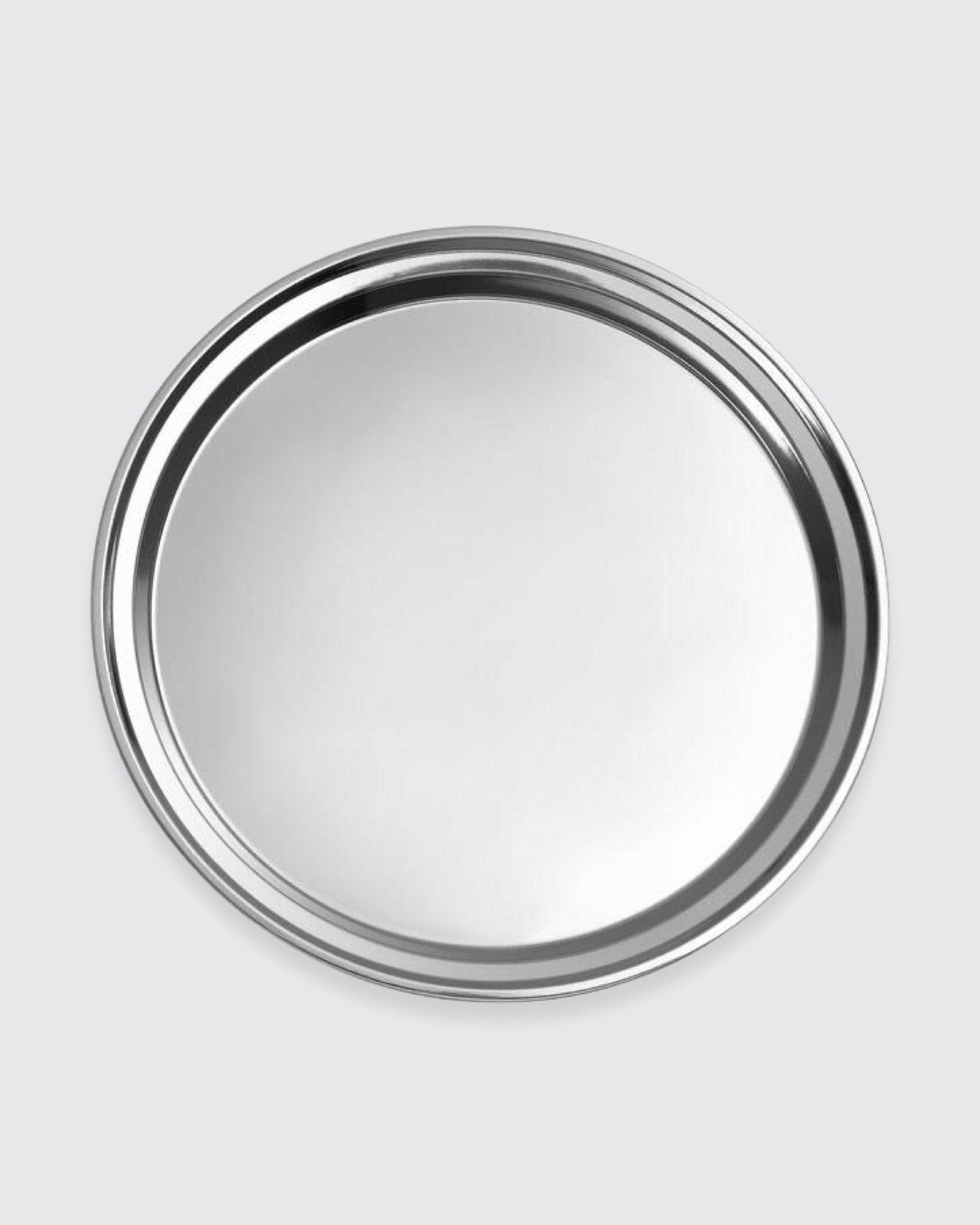 POLISHED SILVER TRAY // ROUND