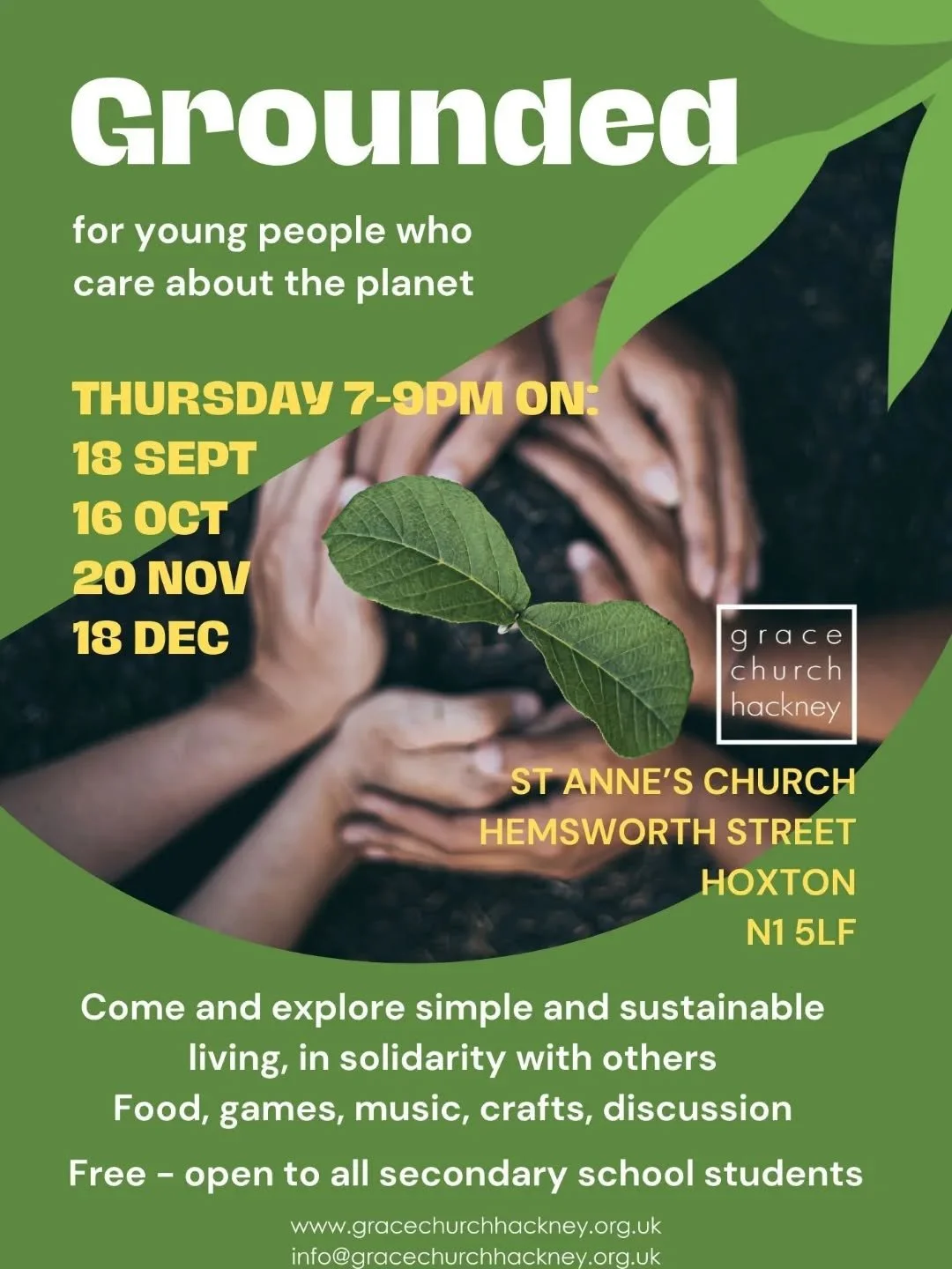 Grounded is on this Thursday for all secondary school aged students 

We will be discussing and celebrating World Food Day -link in bio for more information.

We will be collecting for and distributing for Hackney food bank 

Usual pasta dinner, game