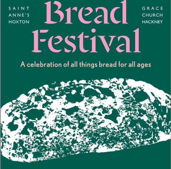 Bread Festival - A celebration of all things bread for all ages, above a block print of a loaf of bread