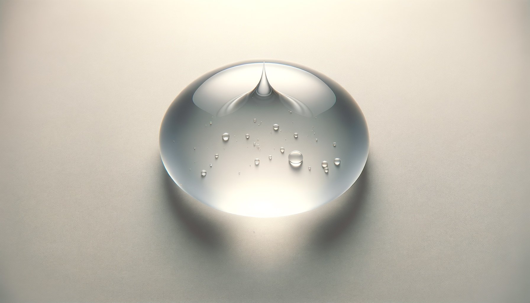 Close-up of a clear drop of hyaluronic acid filler symbolizing hydration, volume restoration, and skin rejuvenation at Valere Medical Aesthetics