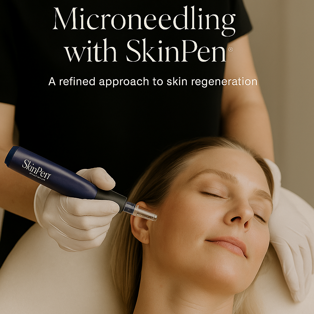 Woman undergoing microneedling with SkinPen device to support skin renewal and enhance treatment outcomes at Valere Medical Aesthetics