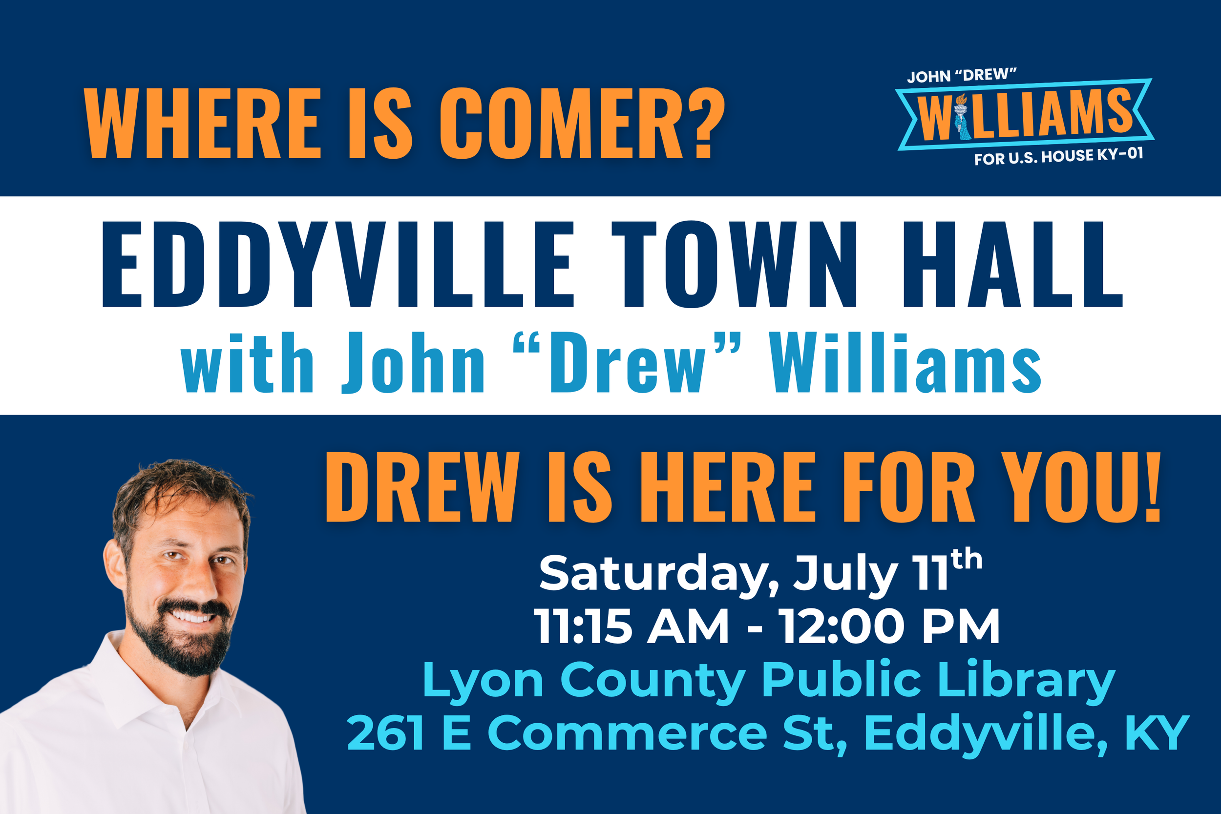 Eddyville Town Hall with Drew