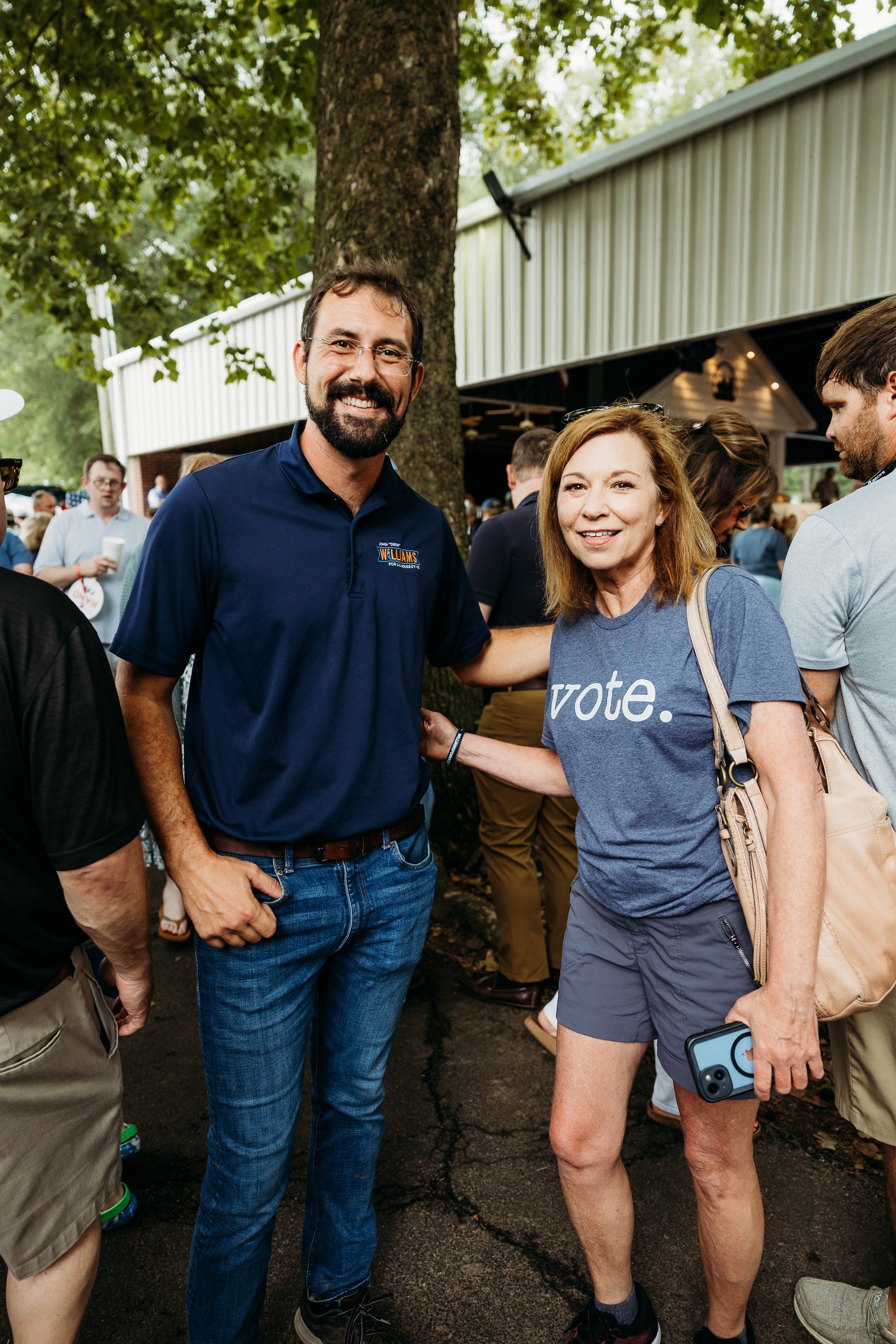 Drew Williams with Voter at Fancy Farm