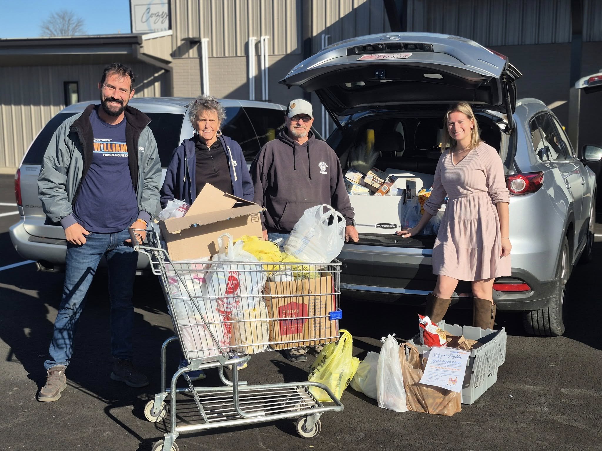 Drew Williams at their Local food Drive