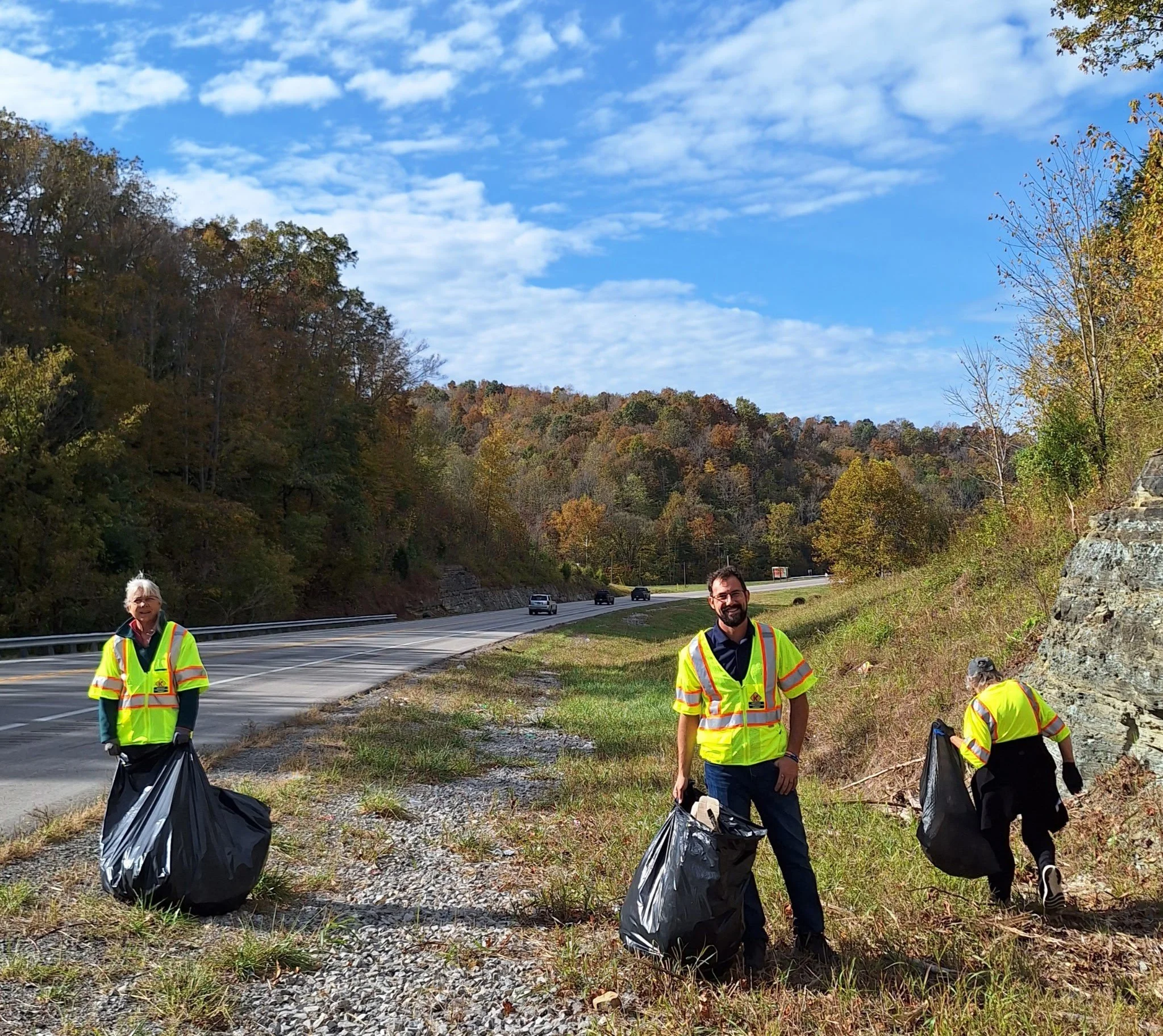 John "Drew" Williams volunteering to help clean up the community of liter.