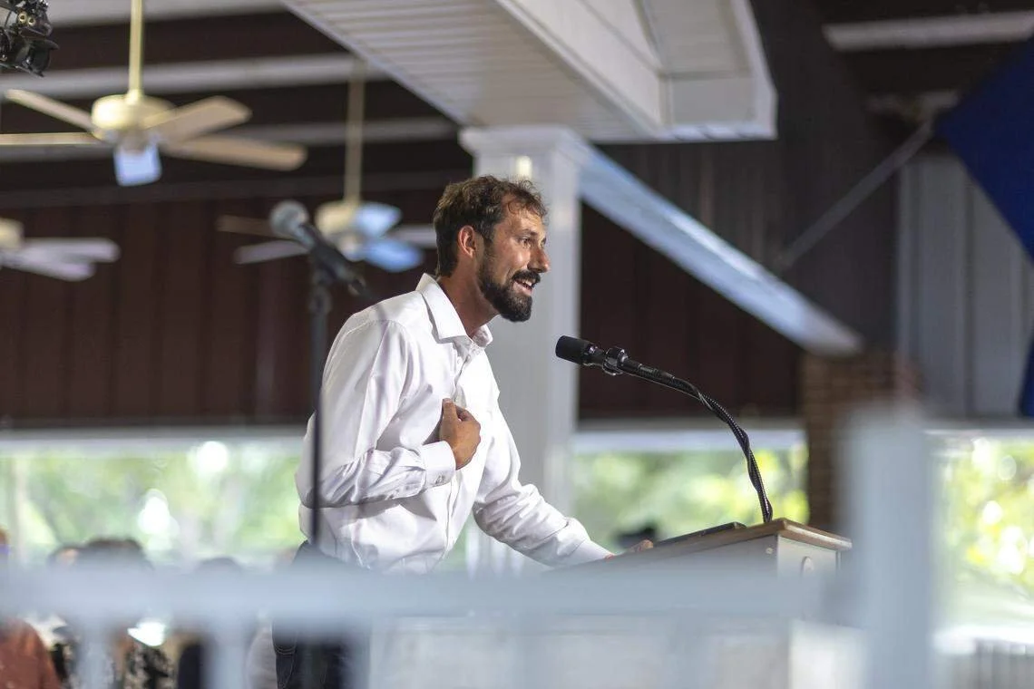 John Drew Williams, at Fancy Farm 2025. Image by Lexington Heard Leader