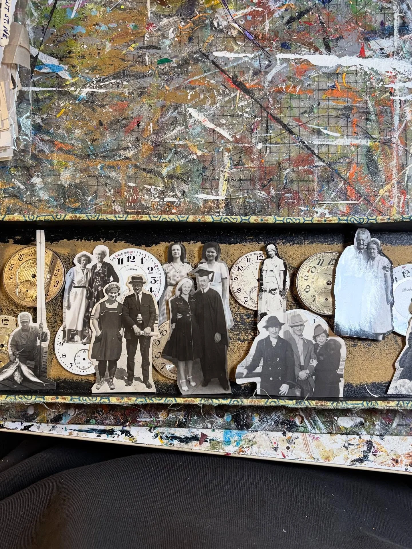 Playing around with some ancestors today. Working out this box that will sit inside a much larger piece.  I always have mixed feelings about using photographs of people I don&rsquo;t know. I want to be respectful of the reality of the complex lives t
