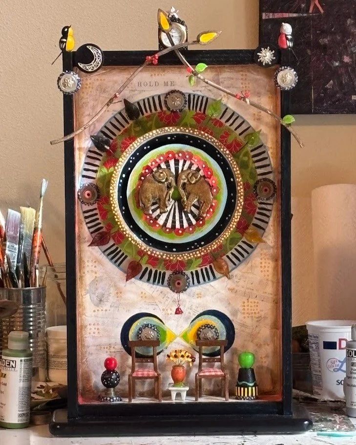 A Love For All Seasons, my ode to a love that lasts a lifetime, has SOLD this month through the @robschoutengallery. 

May it bring great joy to its new home!

#assemblage #assemblageart #assemblageartist