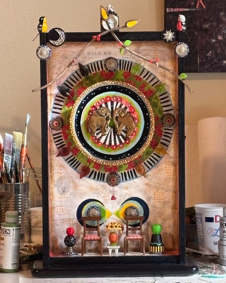 A Love For All Seasons, my ode to a love that lasts a lifetime, has SOLD this month through the @robschoutengallery. 

May it bring great joy to its new home!

#assemblage #assemblageart #assemblageartist