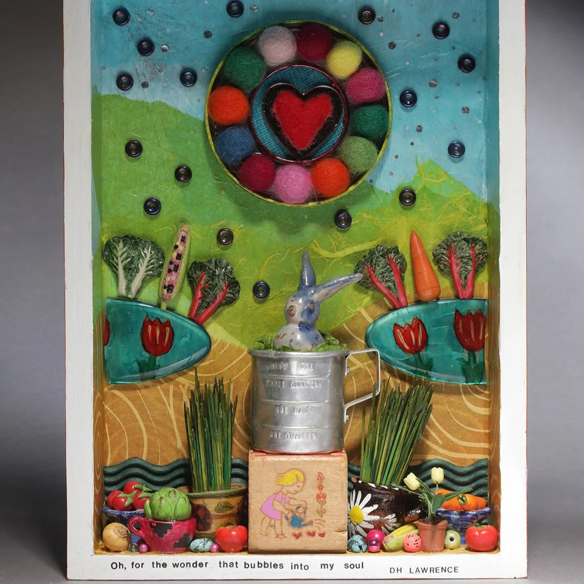 "Oh, for the wonder that bubbles into my soul!" - D.H. Laurence

For the Wonder is the featured image for April in my 2026 calendar - now available in the art shop!

This endearingly wonky rabbit in a field of cheerful flowers, fruits, and 