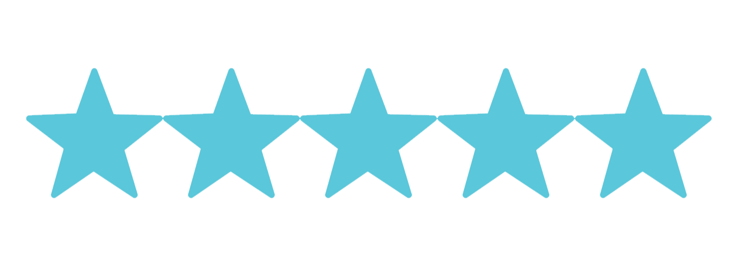 Five blue stars with black outline and five white stars with black outline, each partially outlined in black