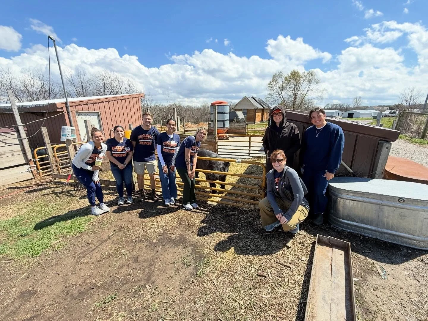 Students from @rconursing came out today and volunteered on the farm! They planted onions and flowers and also loved on some of our baby goats! Nursing students from Research Hospital volunteer every spring and we always appreciate their visit. 

Don
