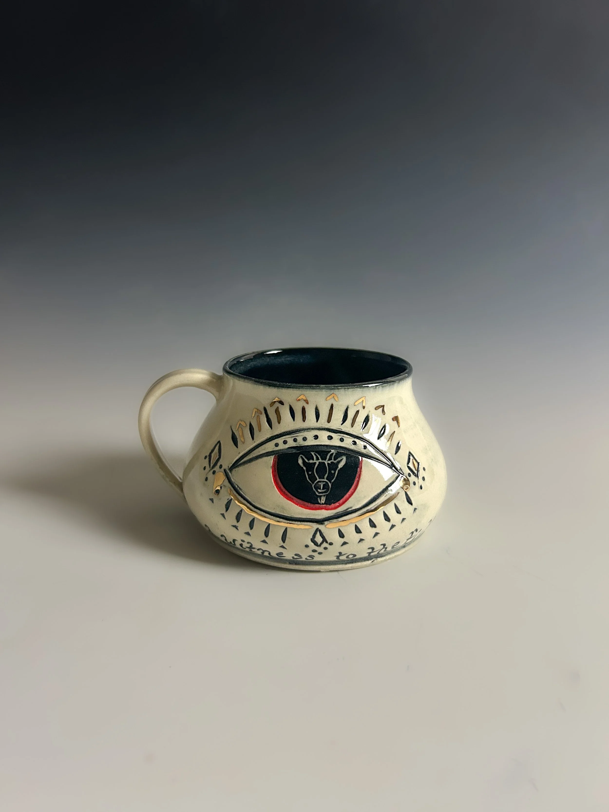 This Old World Mug #2 - Red Goat with 22k gold