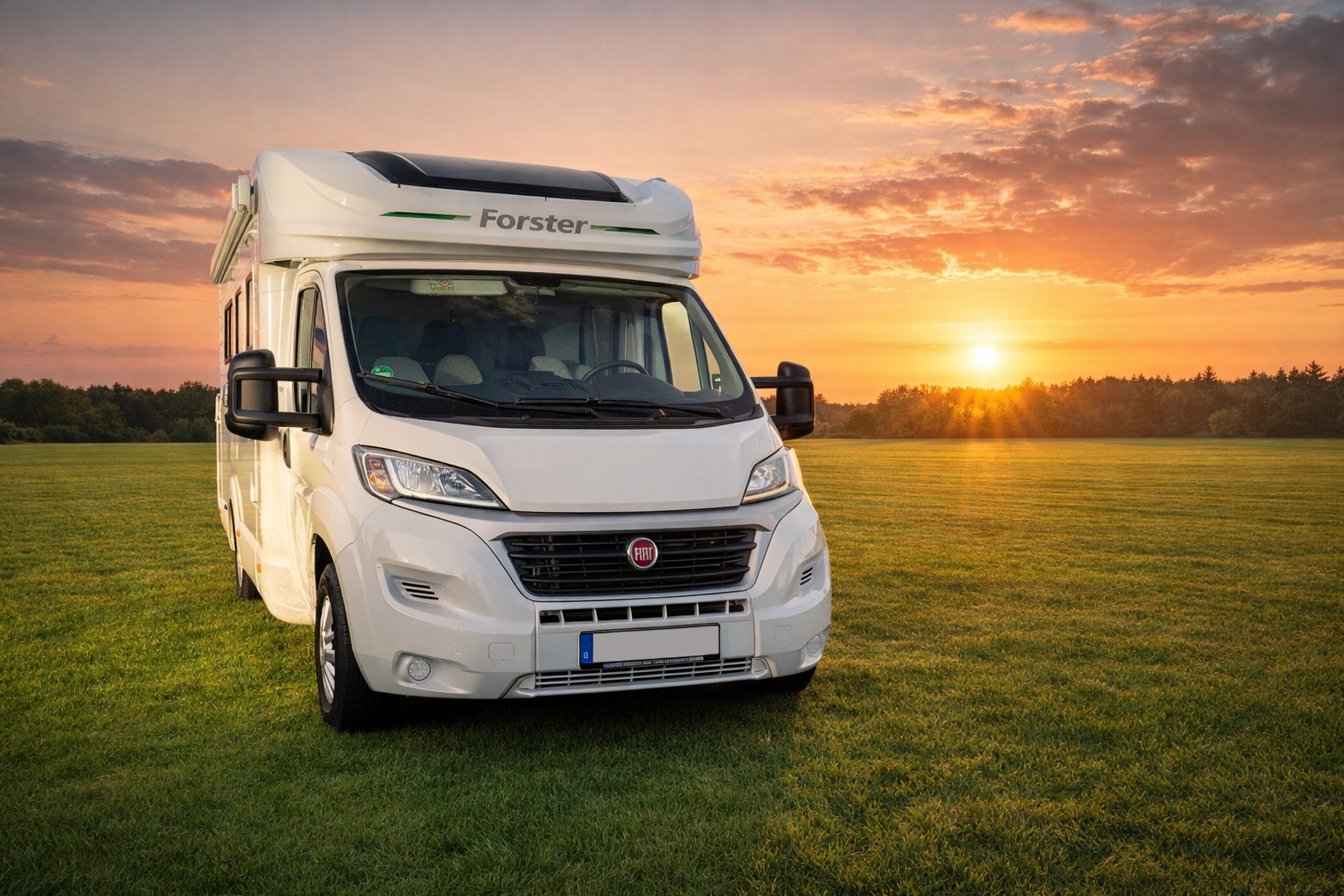 Forster 599 auf Campingplatz an der Ostsee, Chausson camper, Camper mieten, Forster Wohnmobil