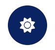 Close-up of a dark blue button with a gear icon.