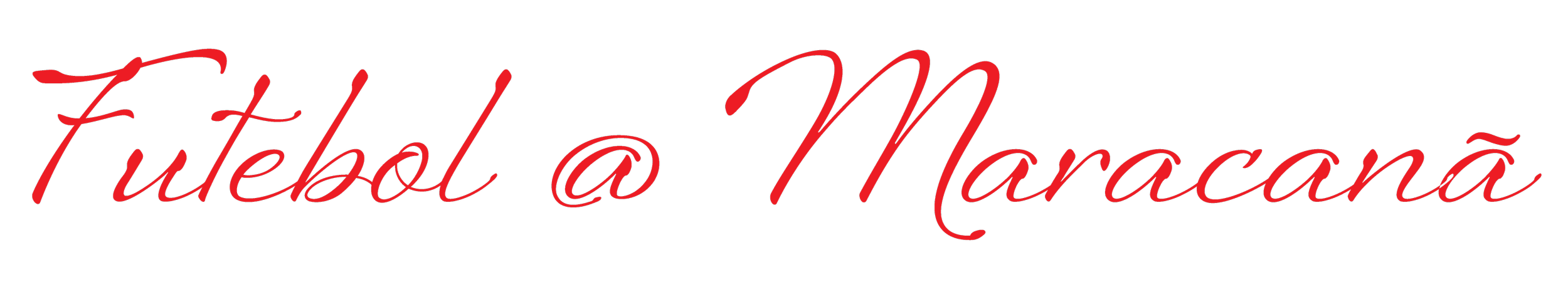 Stylized red cursive text reads 'Futebol @ Maracanã' on a black background.