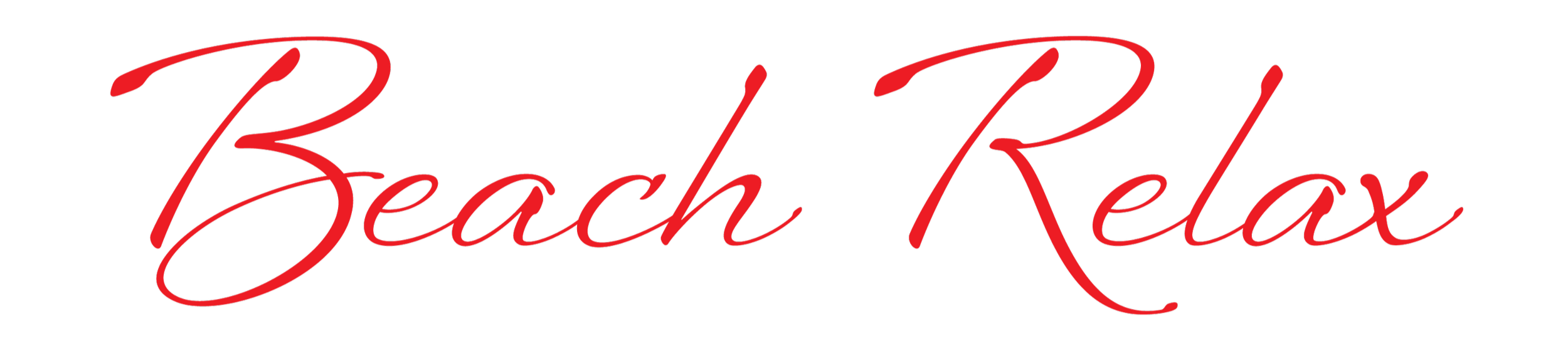 Red cursive text reading 'Beach Relax' on a black background.
