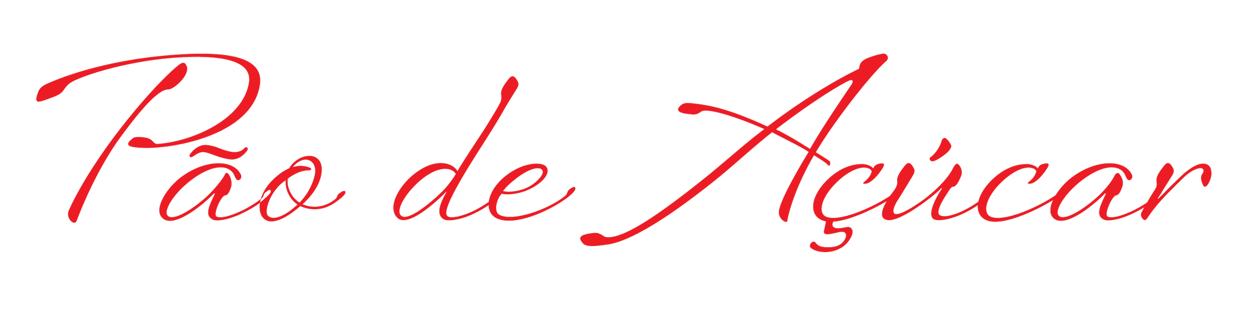 Stylized red text saying 'Pão de Açúcar' on a black background.