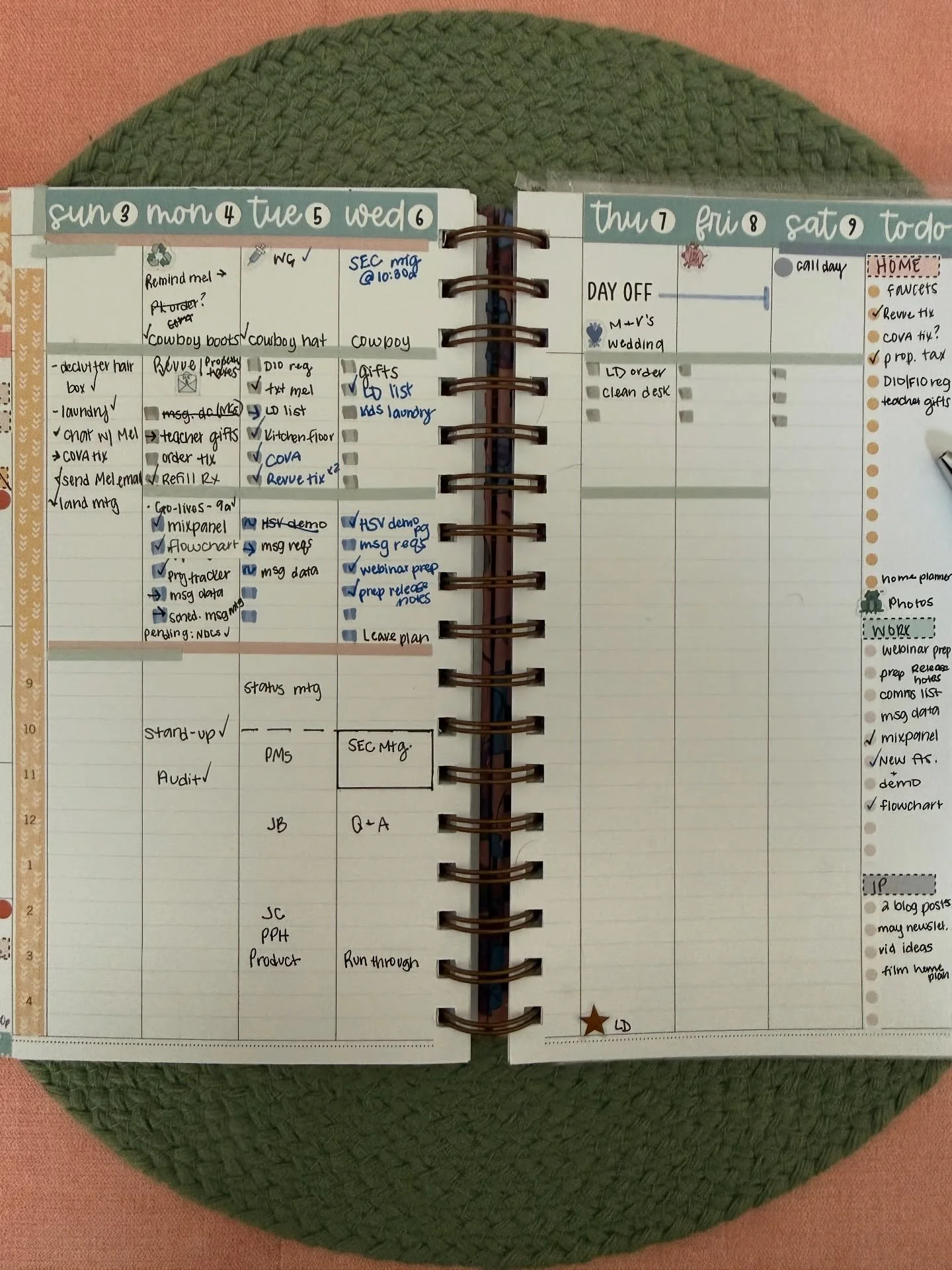 A mid-week peek at my functional short week spread!

Not the prettiest setup I&rsquo;ve done, but it&rsquo;s holding everything together and somehow cowboy hats made the list too. 🤠 

Planner: @laureldenise Anne // code IMPERFECT10 for 10% off

#pla