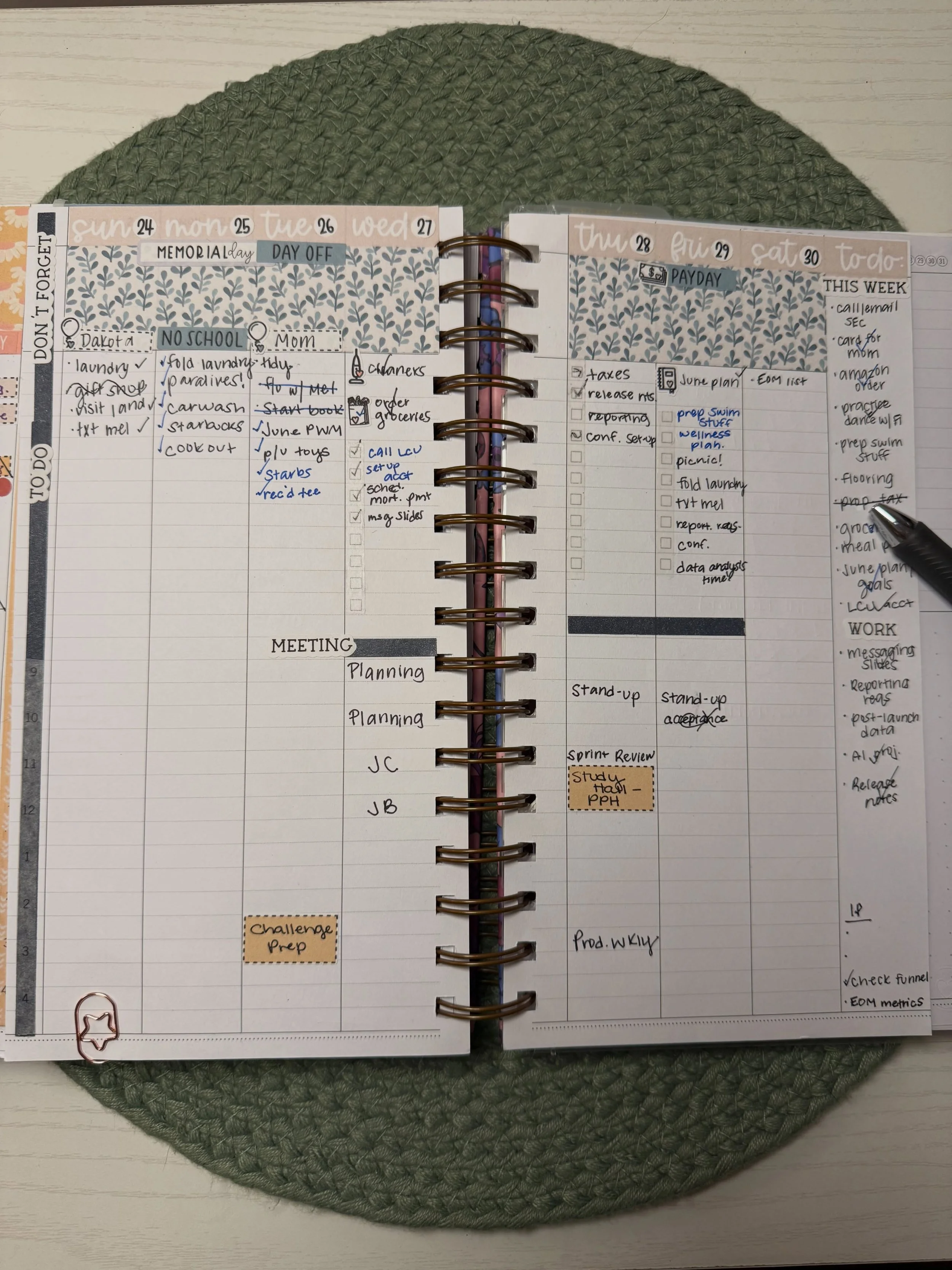 end of the (work) week planner check-in

I&rsquo;m laughing at myself a little&hellip;sometimes I look back at my spread and the tasks for the week like&hellip;that&rsquo;s what stressed me out??

there&rsquo;s something so humbling about looking bac