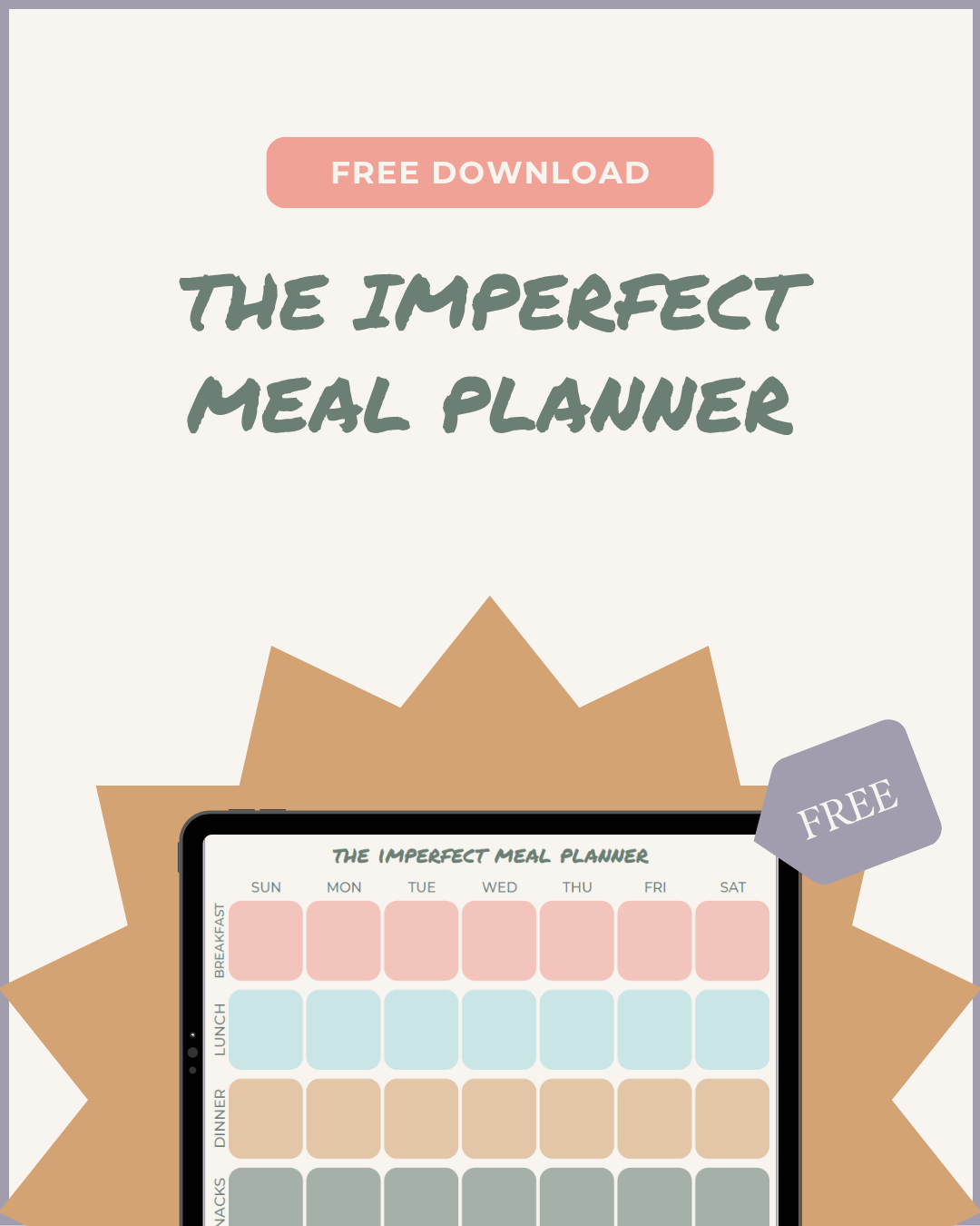 The Imperfect Meal Planner — Free Digital Download