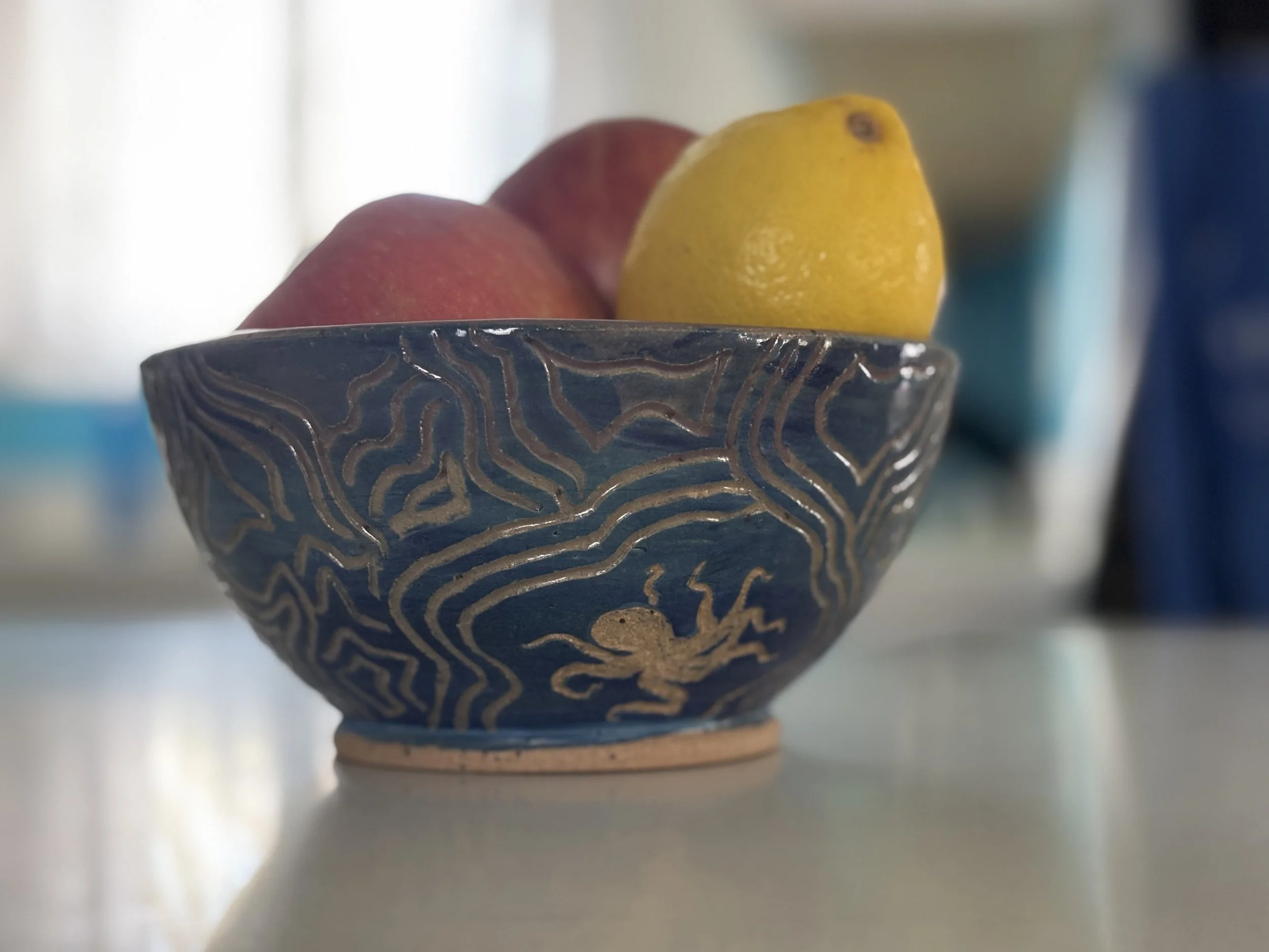 Blue Haze Octopus Bowl