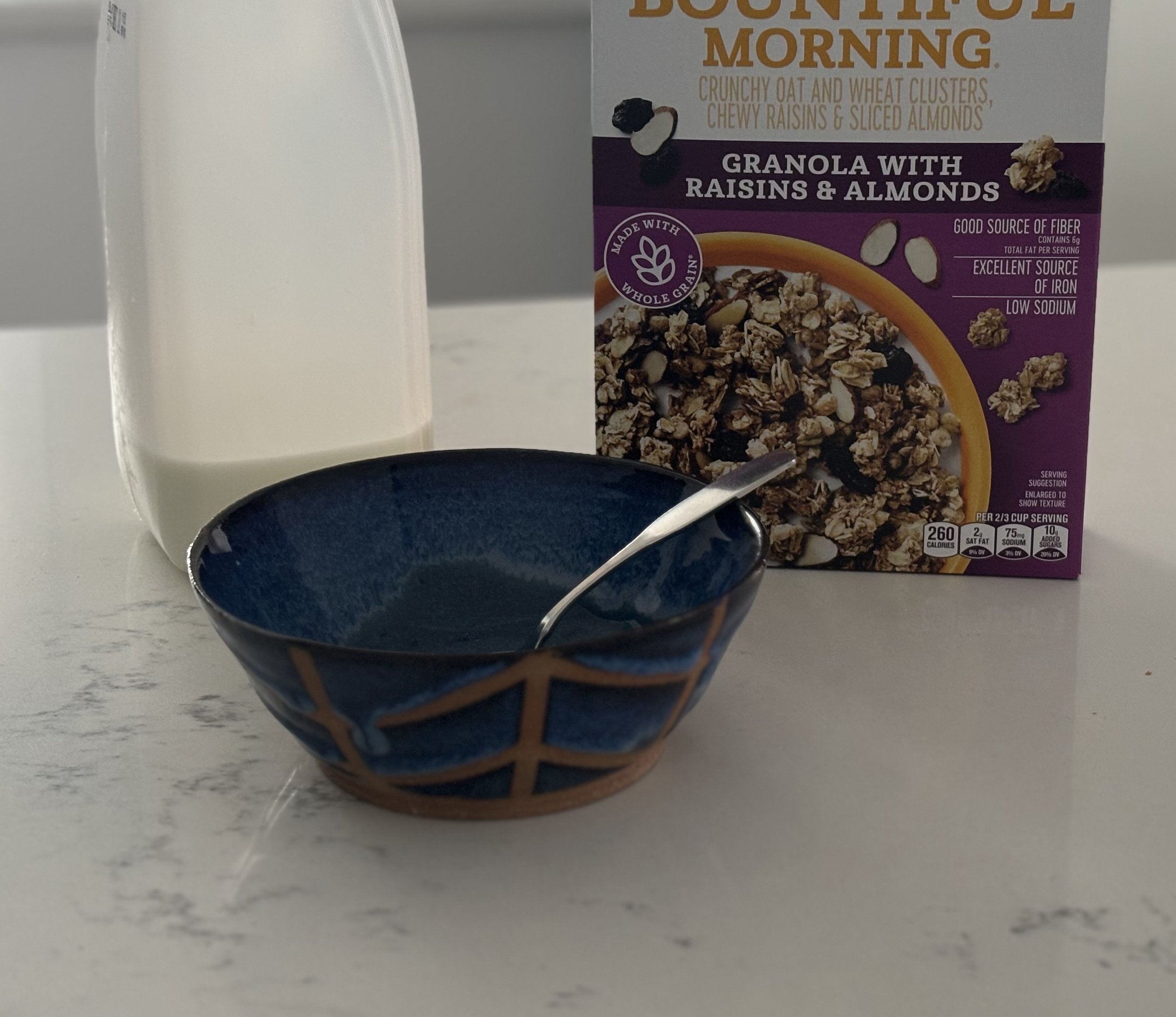 Blue Herringbone Pattern Bowl