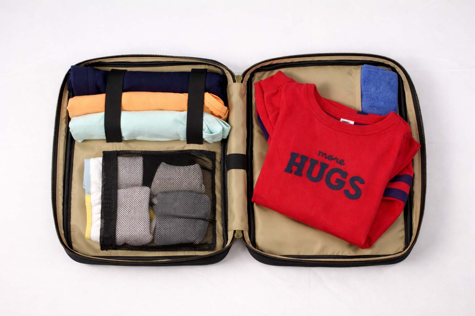 Interior of The Little Hauler Changing Pod, showcasing it's ability to hold changing essentials.