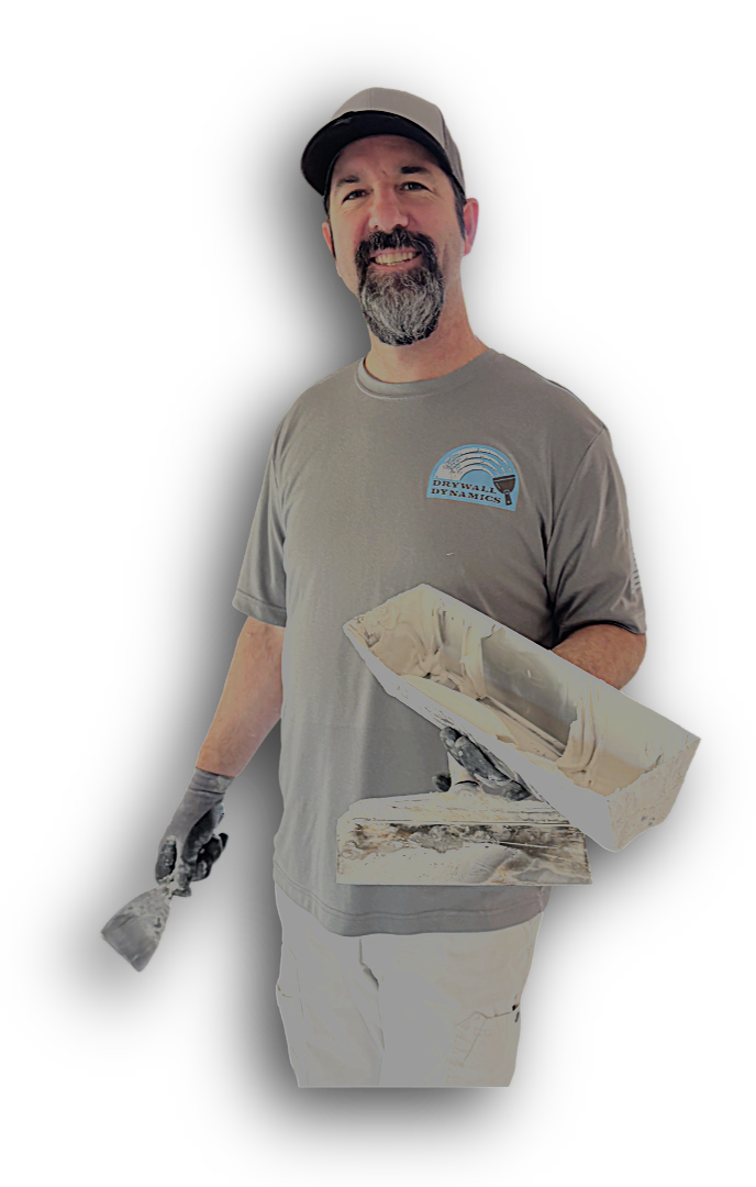 Mike McKay Owner of Drywall Dynamics working on drywall repair service in Saint Cloud, Minnesota 56303