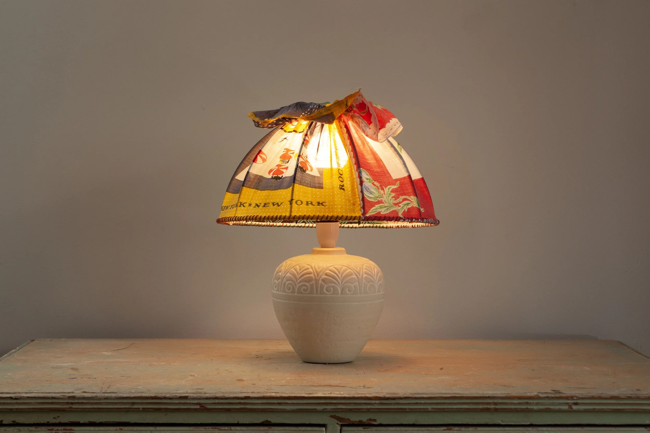 Vintage Handkerchief Basket Shade