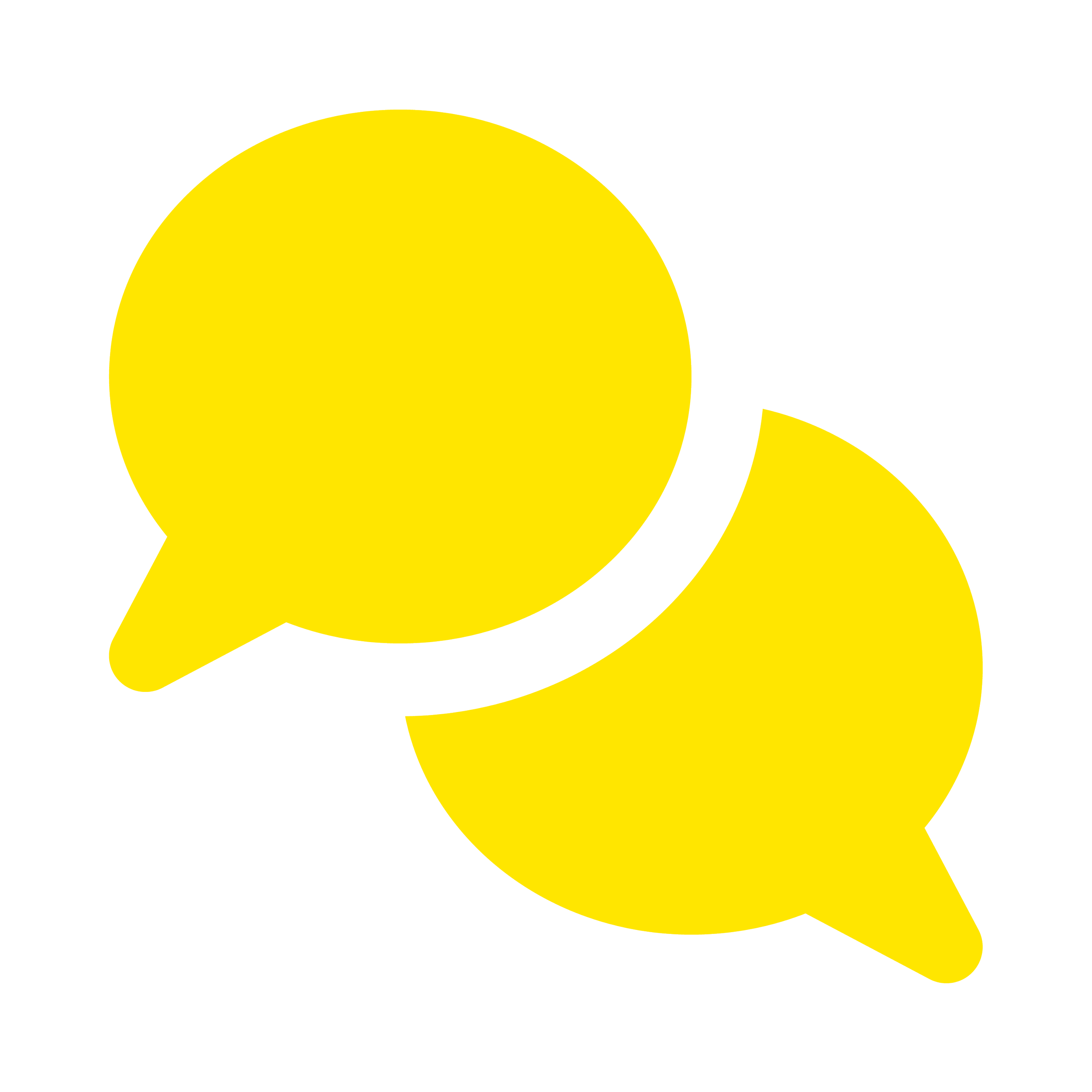 Icon of two overlapping yellow speech bubbles